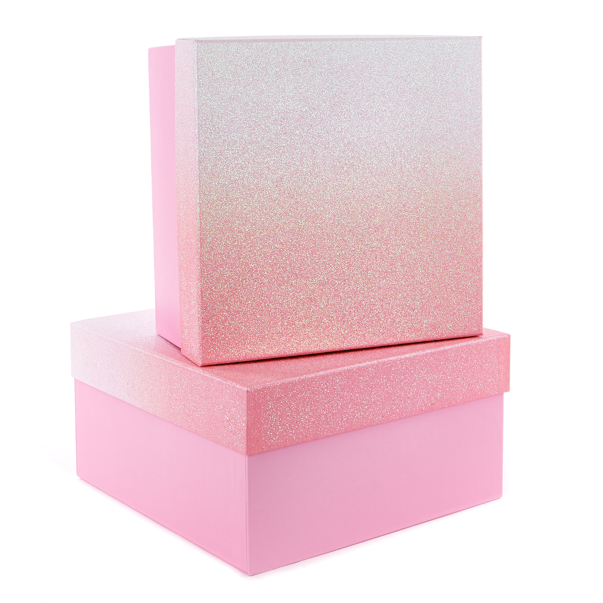 Pink Glitter Valentine's Day Gift Boxes - Set Of 2