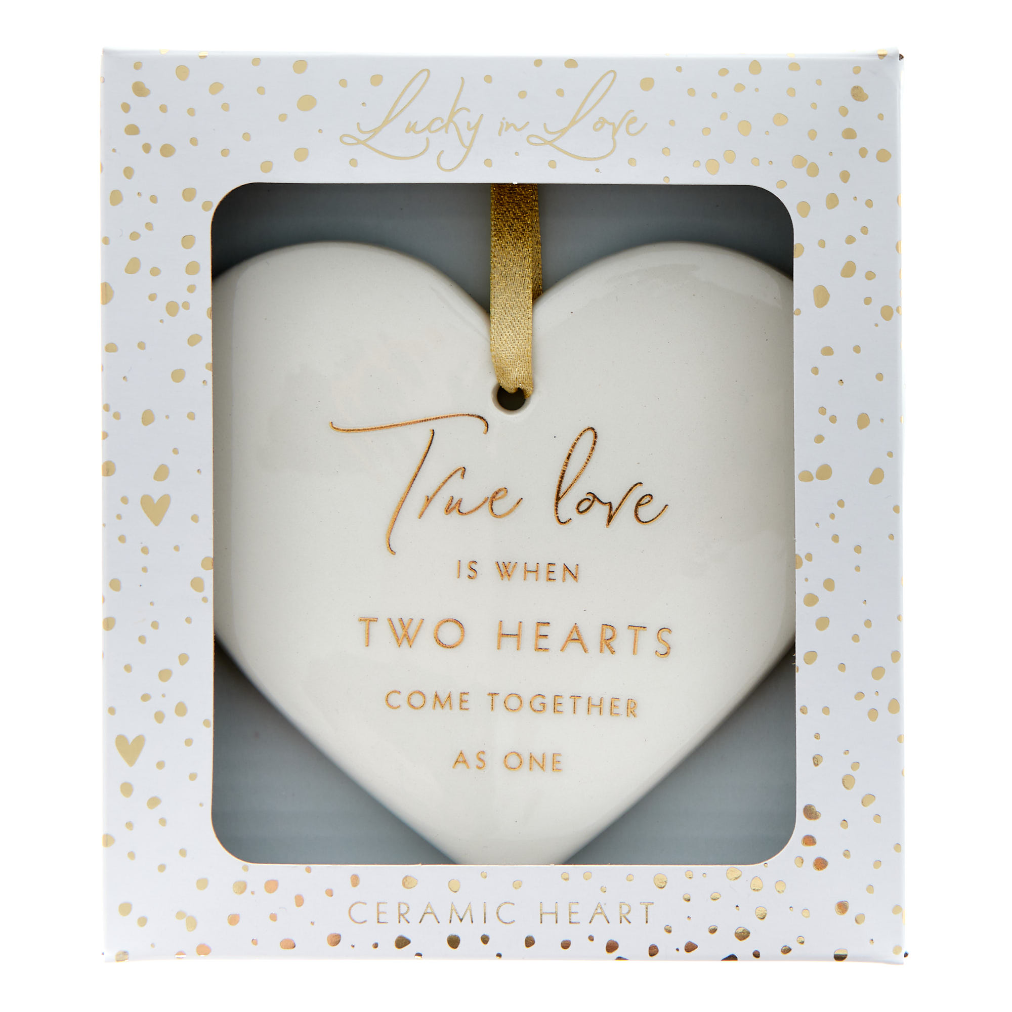 True Love Hanging Ceramic Heart Ornament