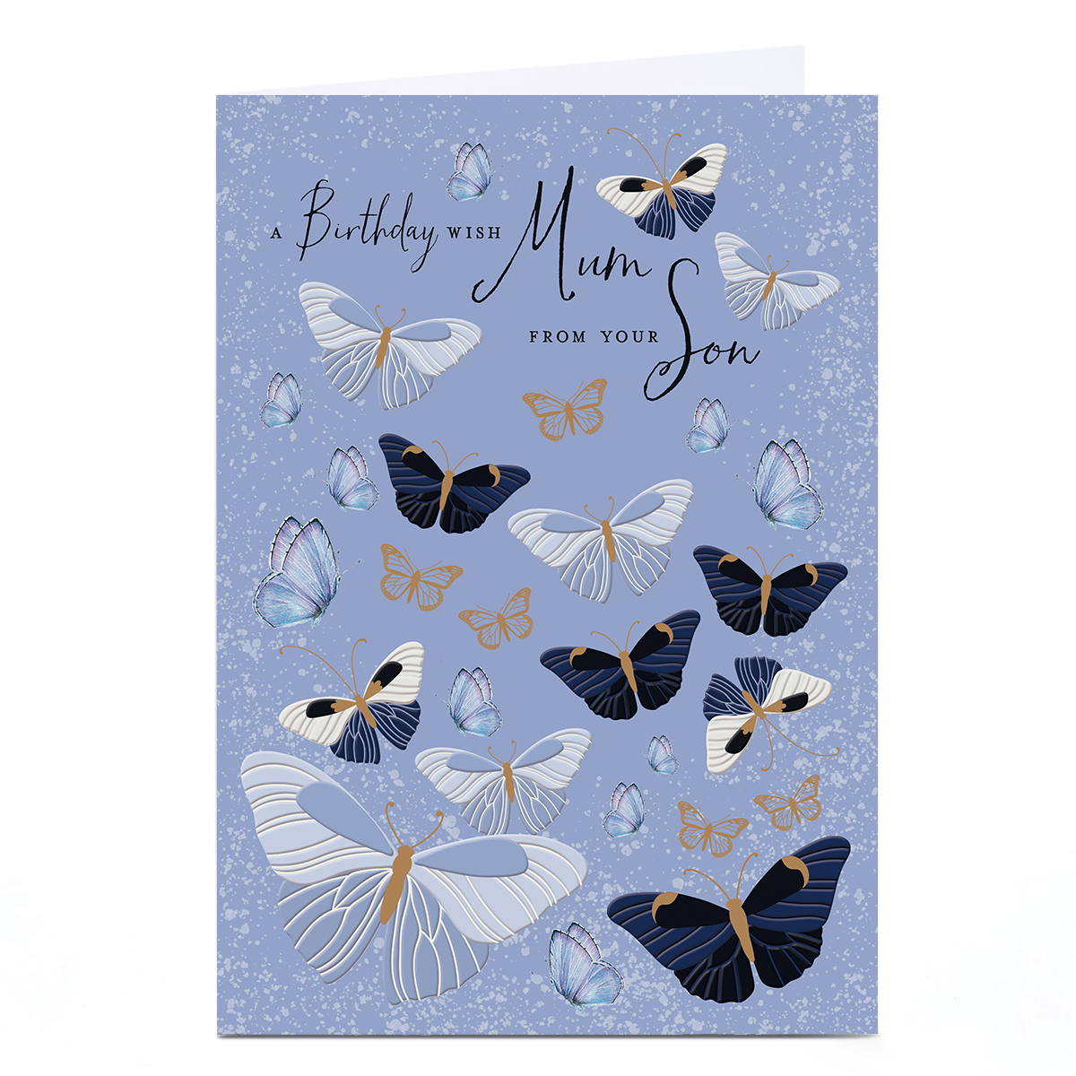 Personalised Birthday Card - Mum From Your Son Butterflies