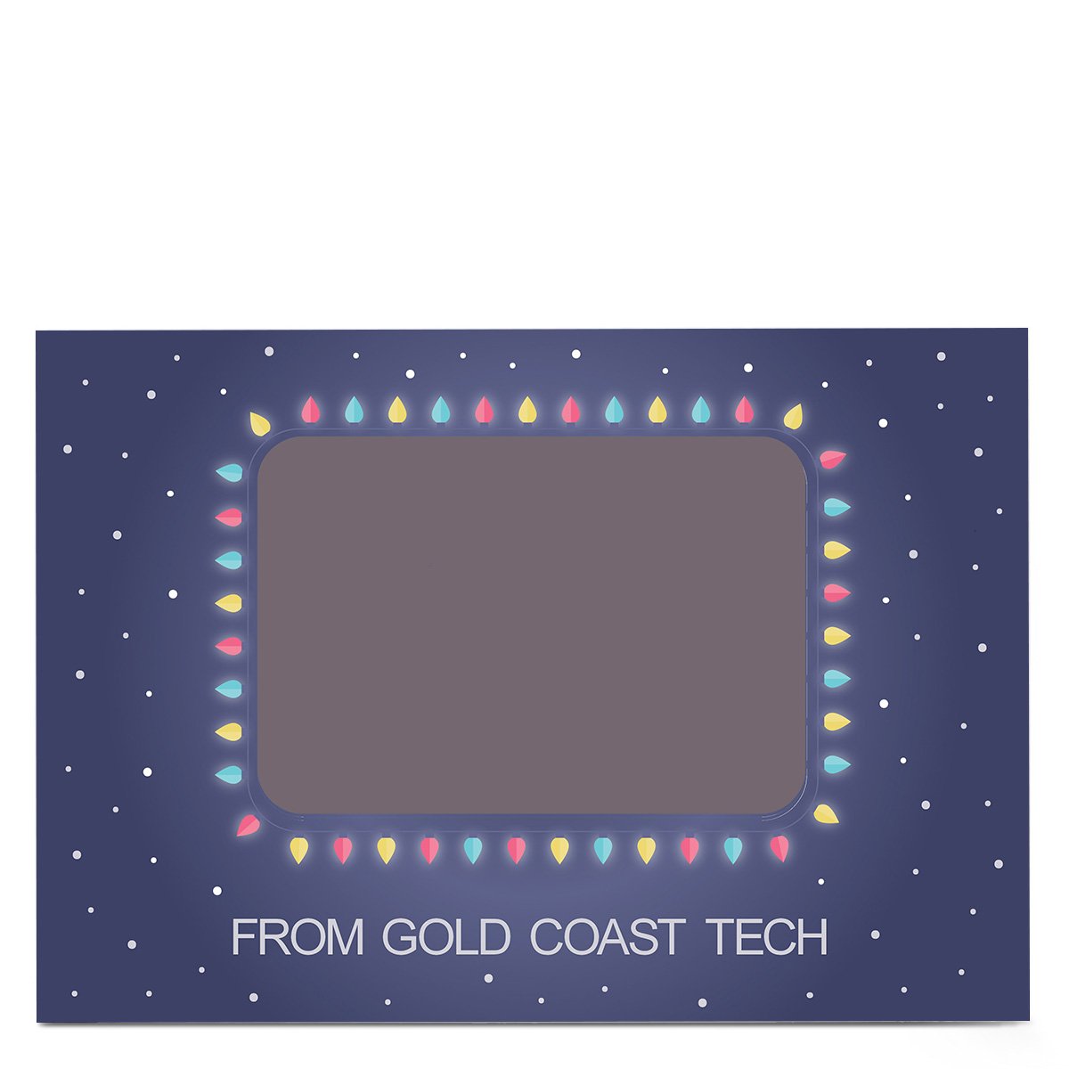 Photo Business Christmas Card - Snow & Christmas Lights