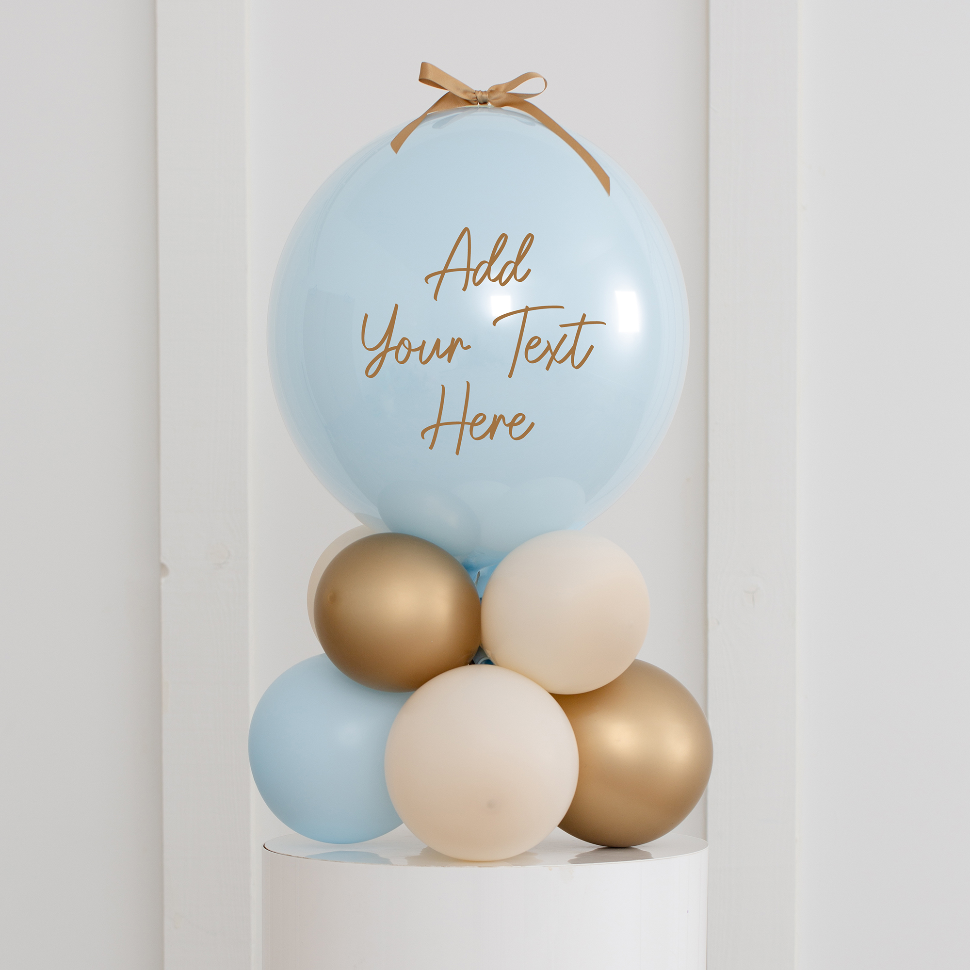 Personalised Blue Air-Filled Bubble Stack - DELIVERED INFLATED!