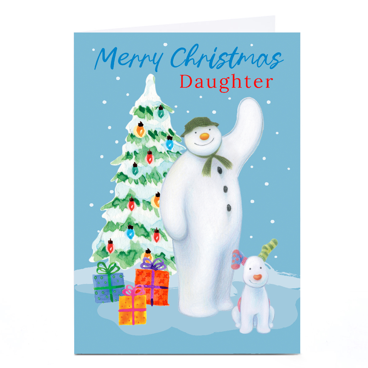 Personalised The Snowman Christmas Card - Snowman & Snowdog, Daughter