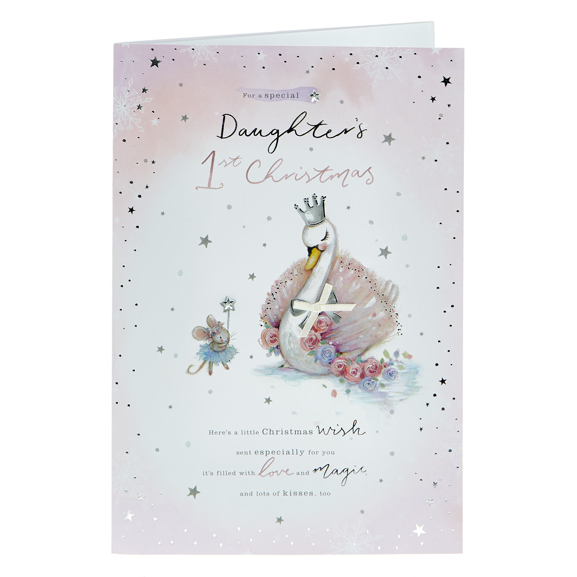 Baby's 1st Christmas Card - Daughter Swan Princess