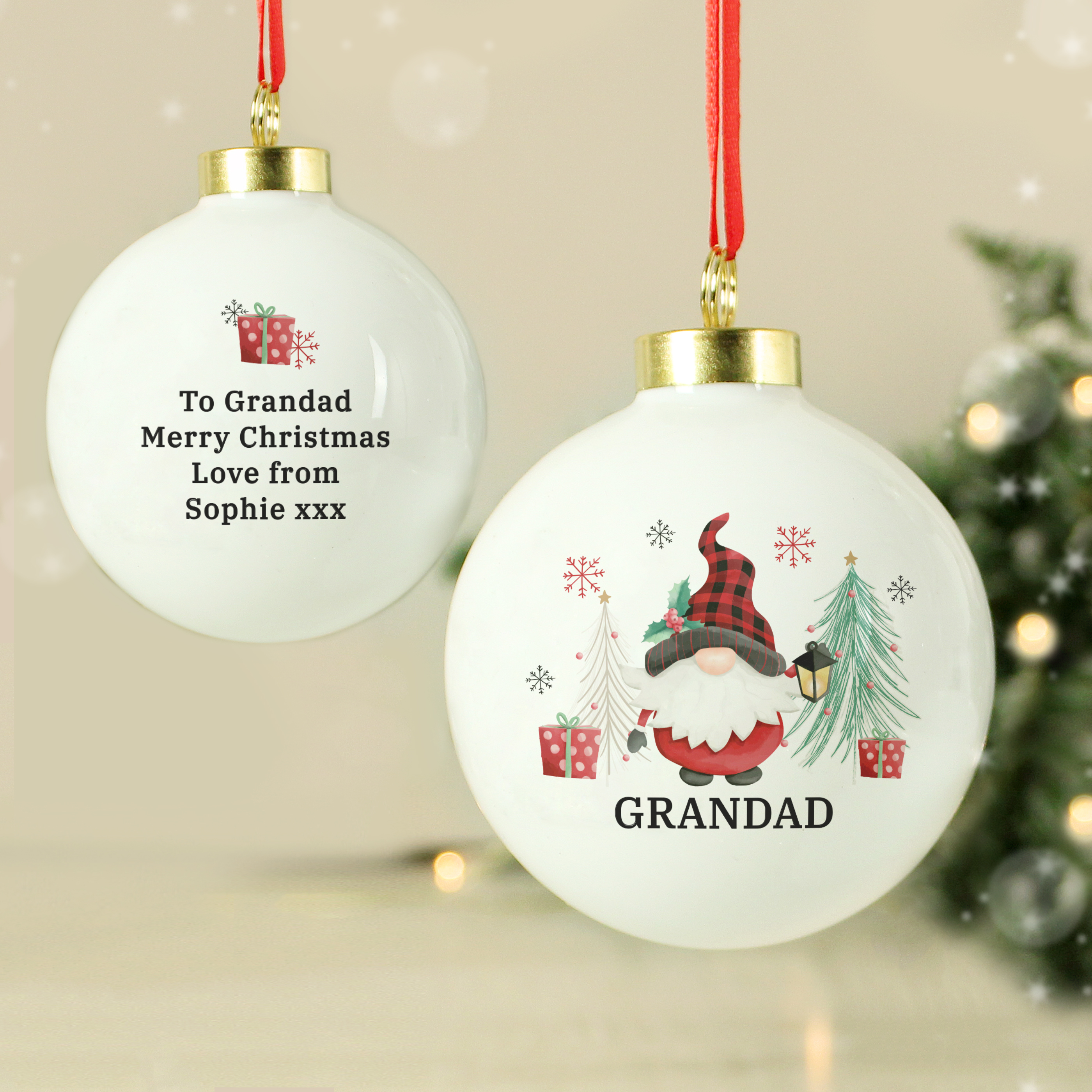 Personalised Gonk Chrismas Bauble