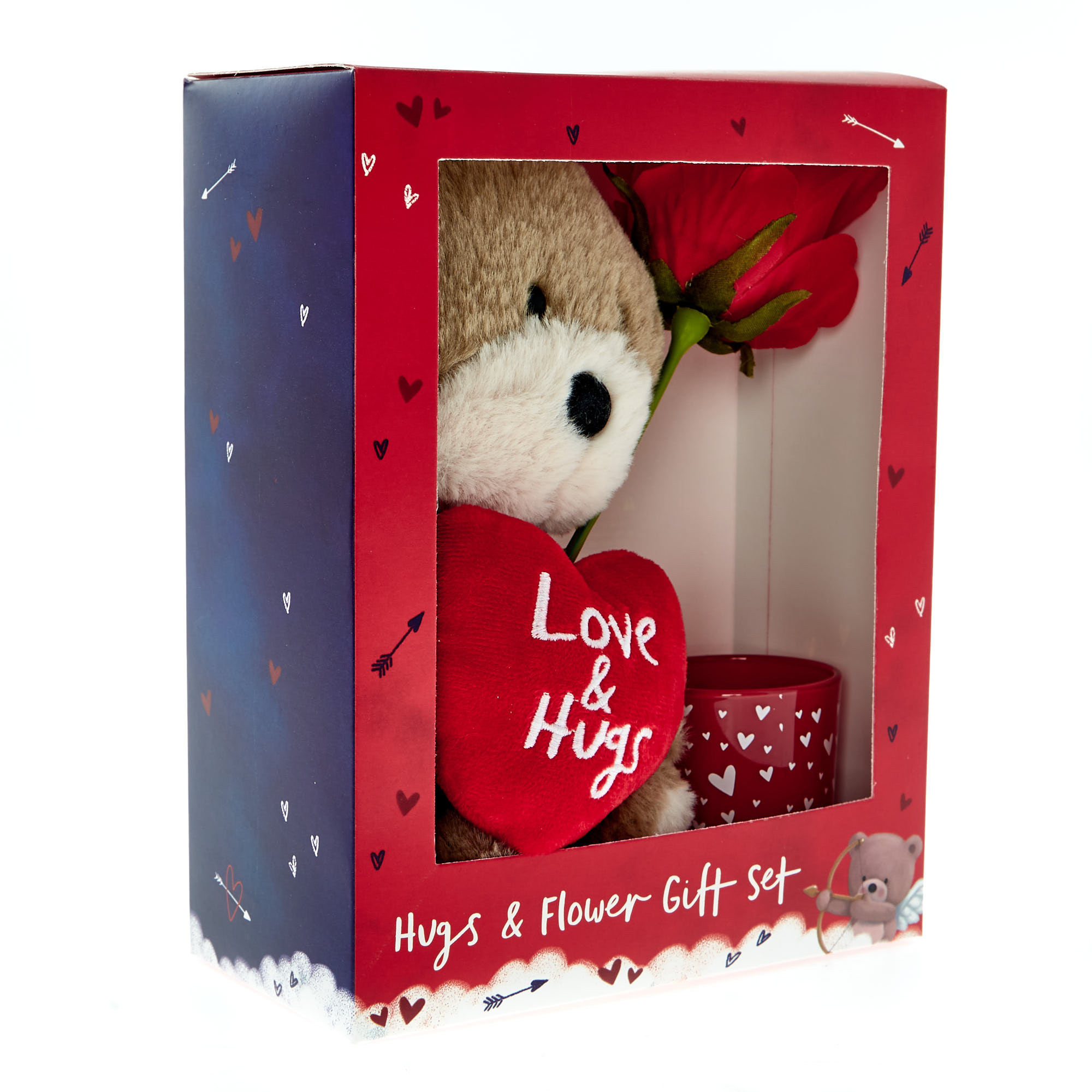 Love & Hugs Plush, Rose & Candle Gift Set