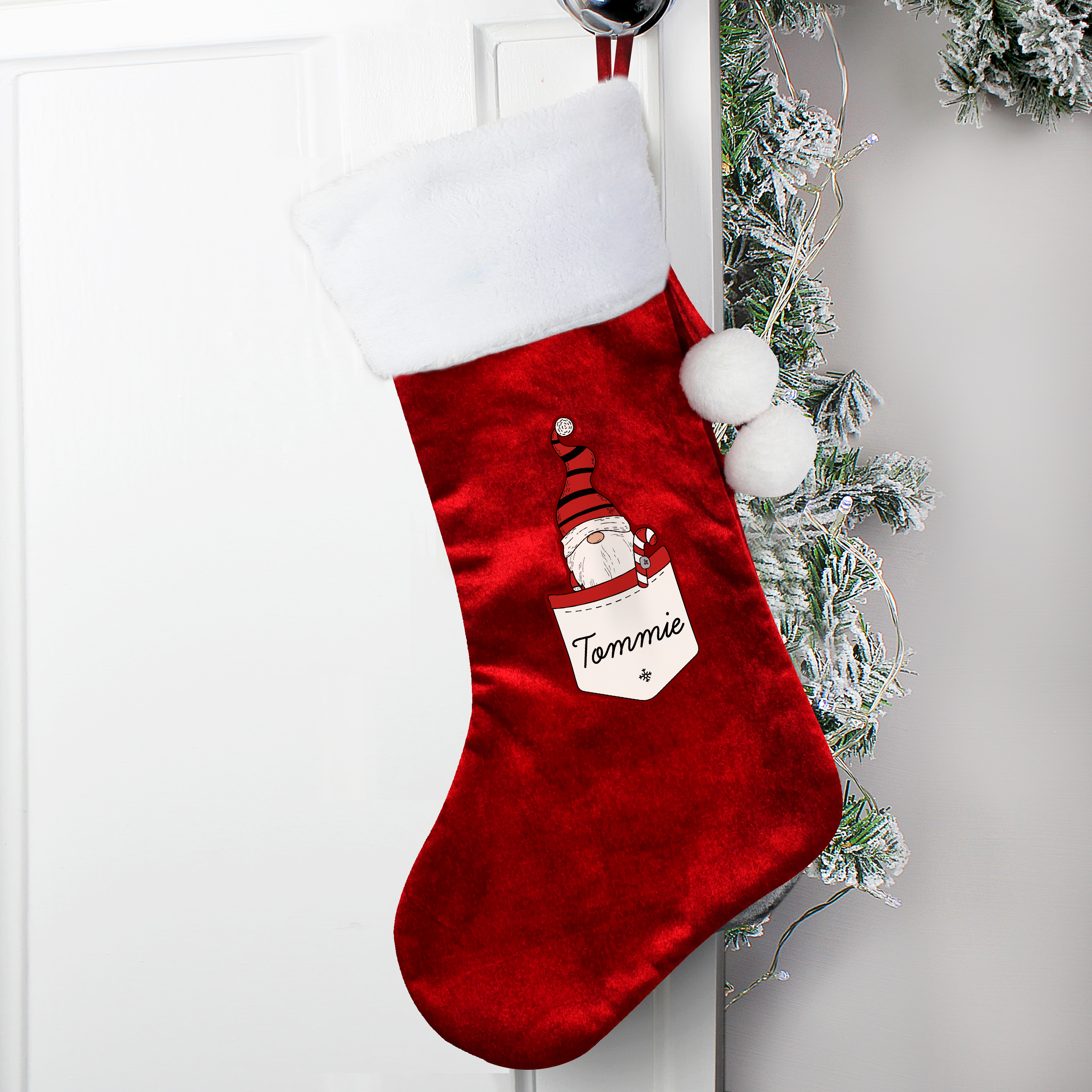 Personalised Gonk Family Red Stocking