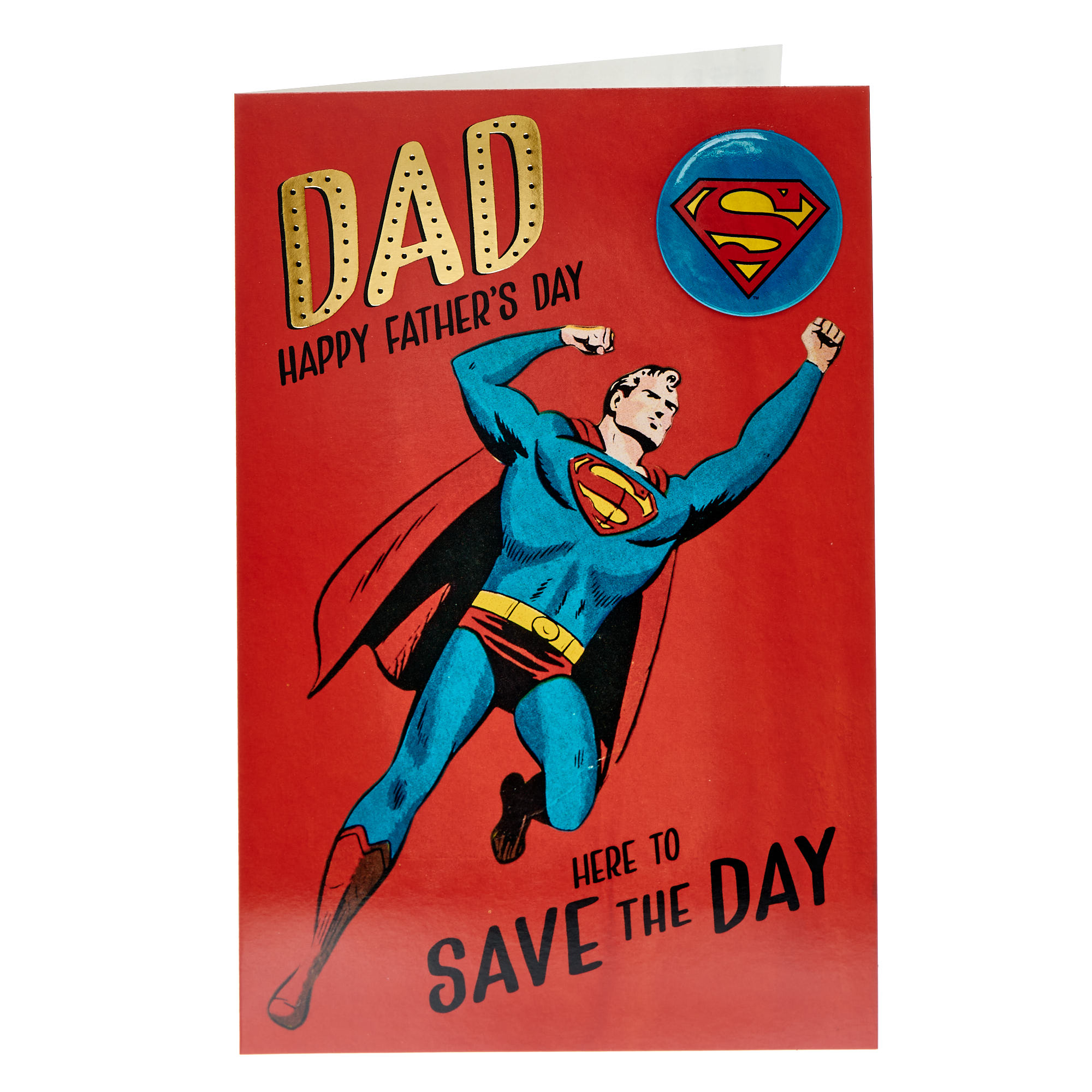 Dad Superman Father's Day Card With Badge