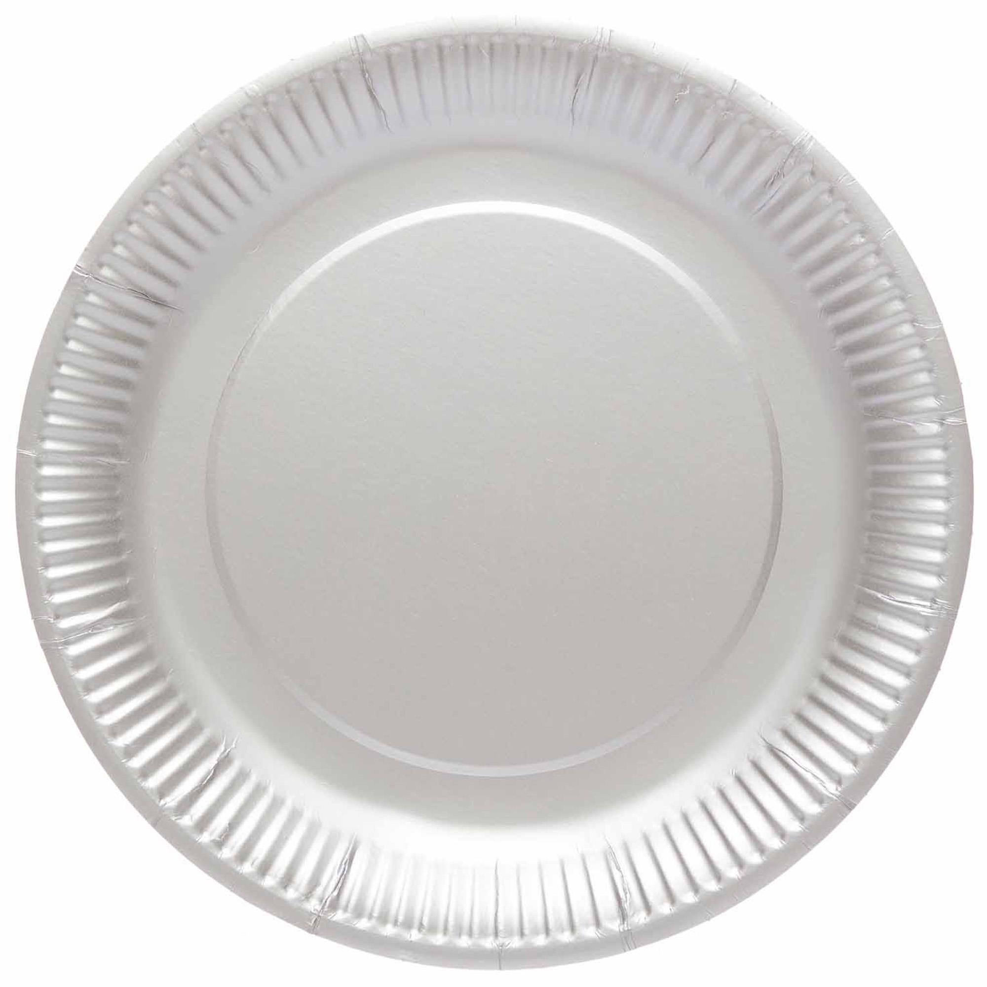 Silver Paper Plates - Pack of 8