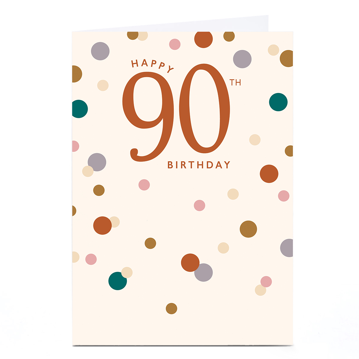 Personalised 90th Birthday Card - Happy 90th Dots