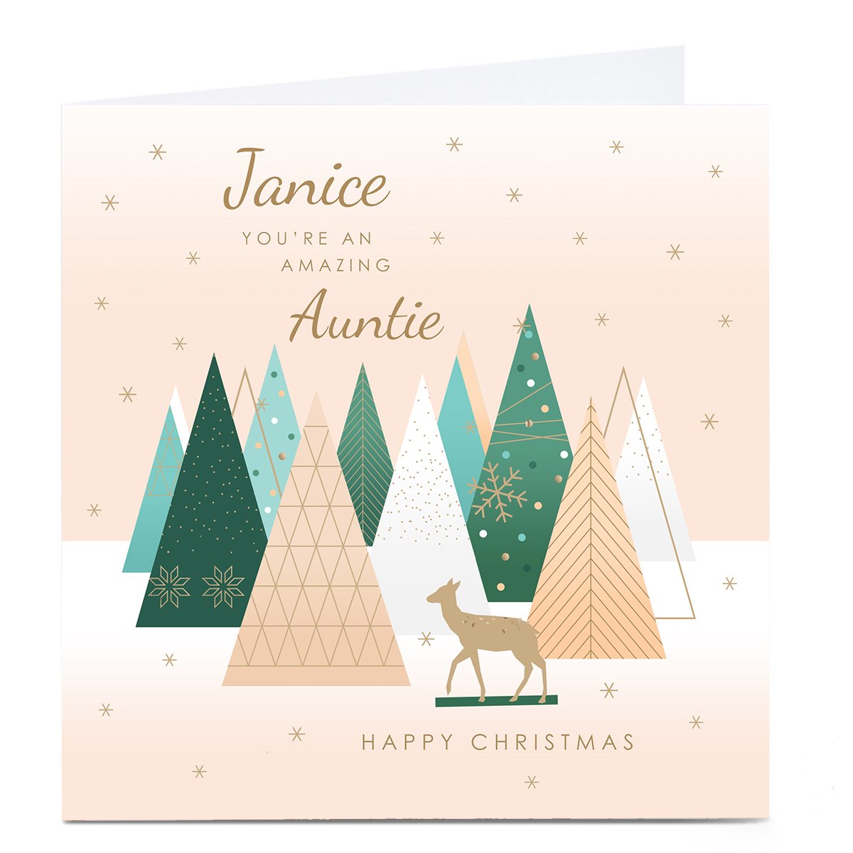 Personalised Christmas Card - Contemporary Scene, Auntie