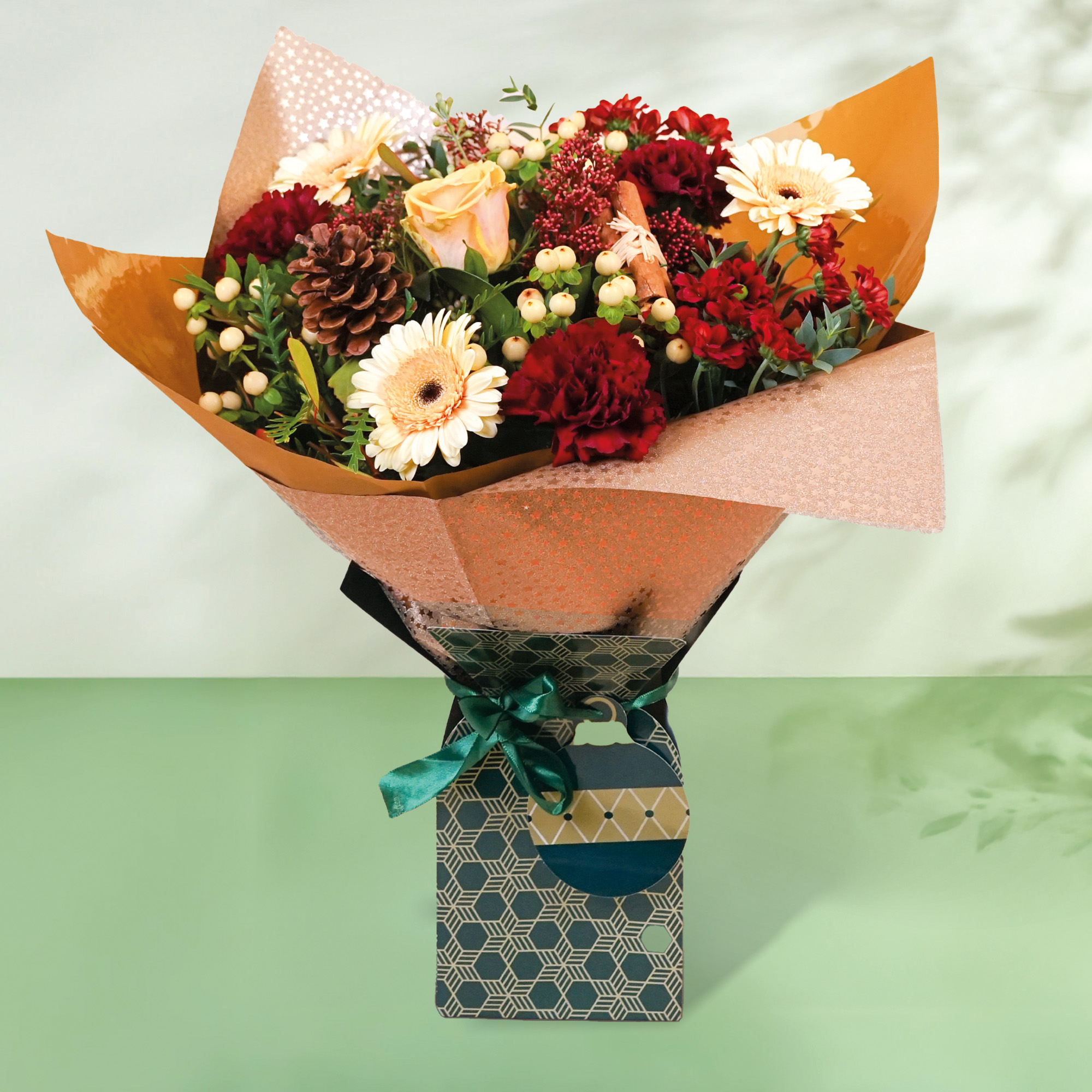 Christmas Gift Box Flower Bouquet - Free Delivery!