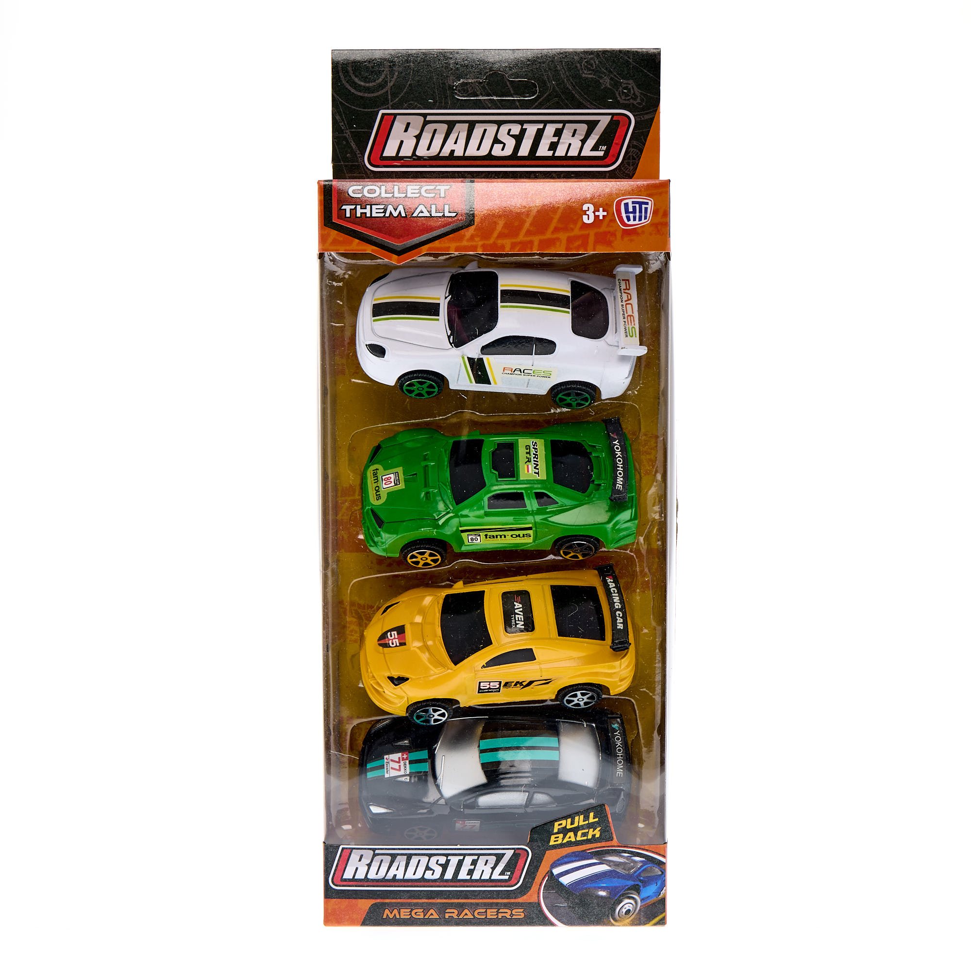 Roadsterz Pull Back Mega Racers - Pack of 4