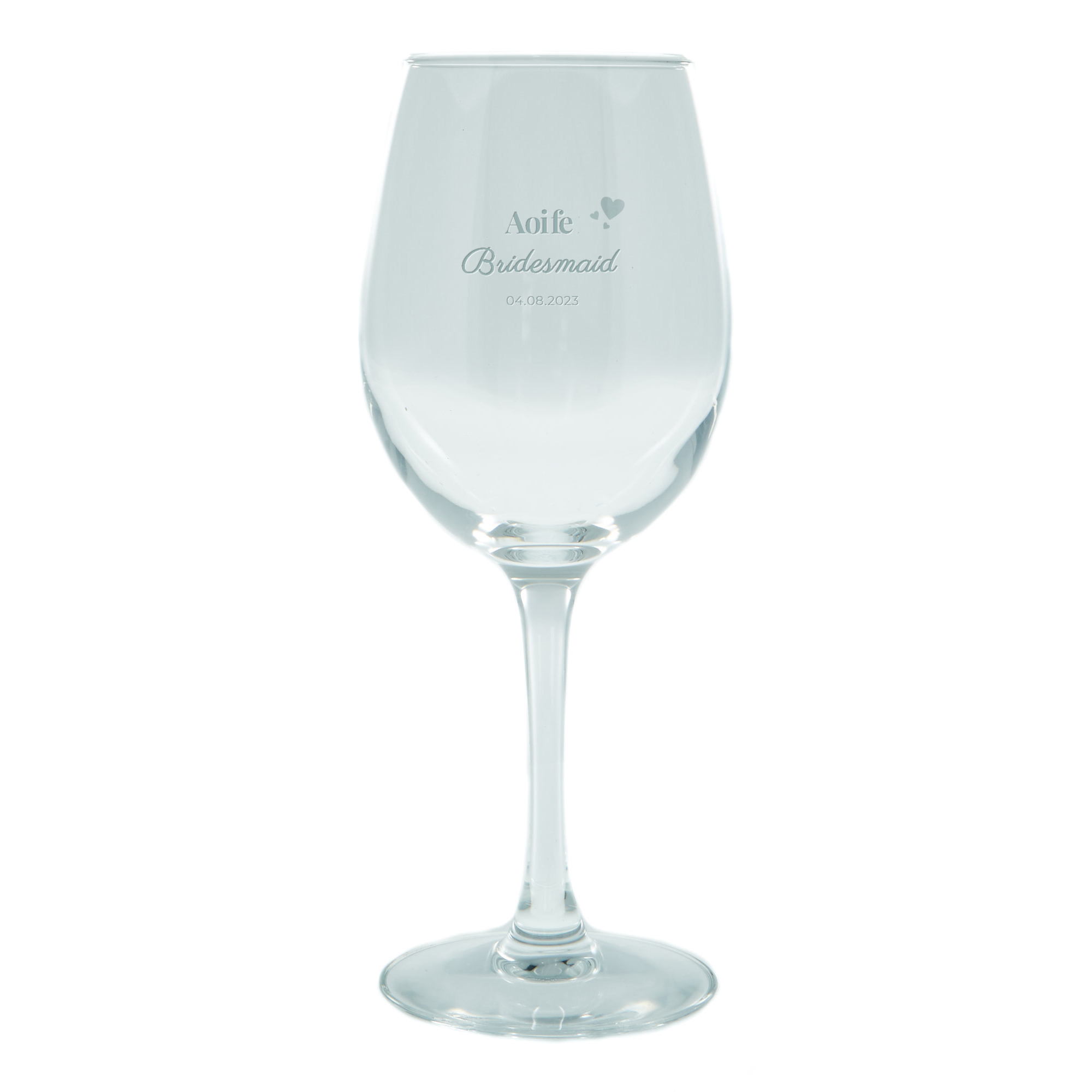 Personalised Wedding Wine Glass - Bridesmaid