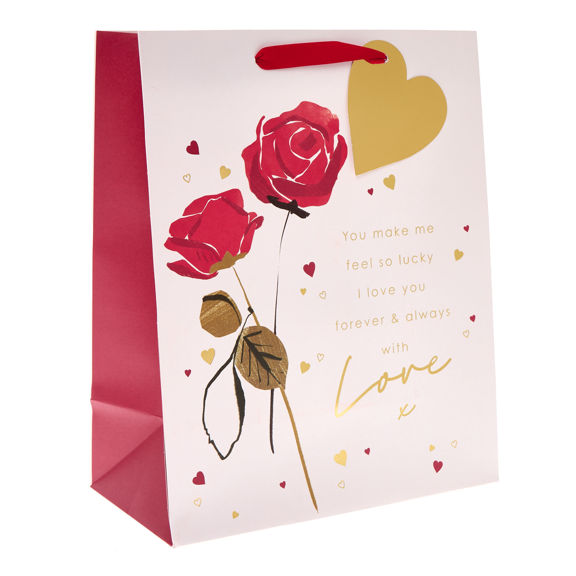 Rose With Love Large Portrait Valentine's Day Gift Bag