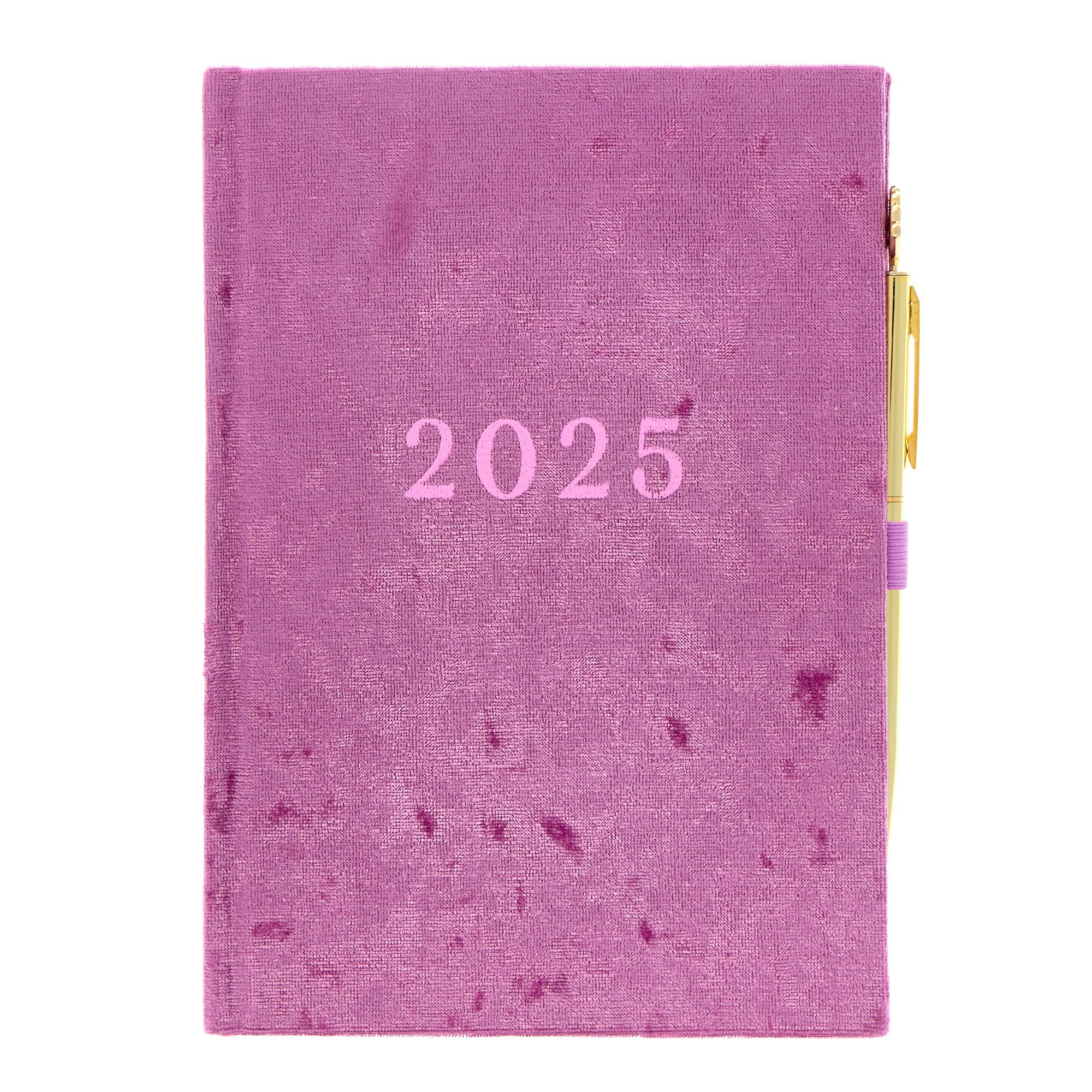 Lilac Velvet A5 2025 Diary & Pen