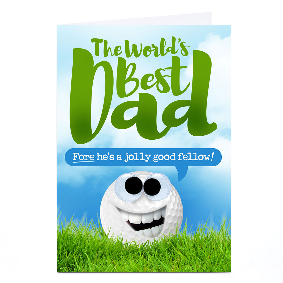 Personalised PG Quips Father's Day Card - Golf Fore He's a Jolly Good Fellow, Dad