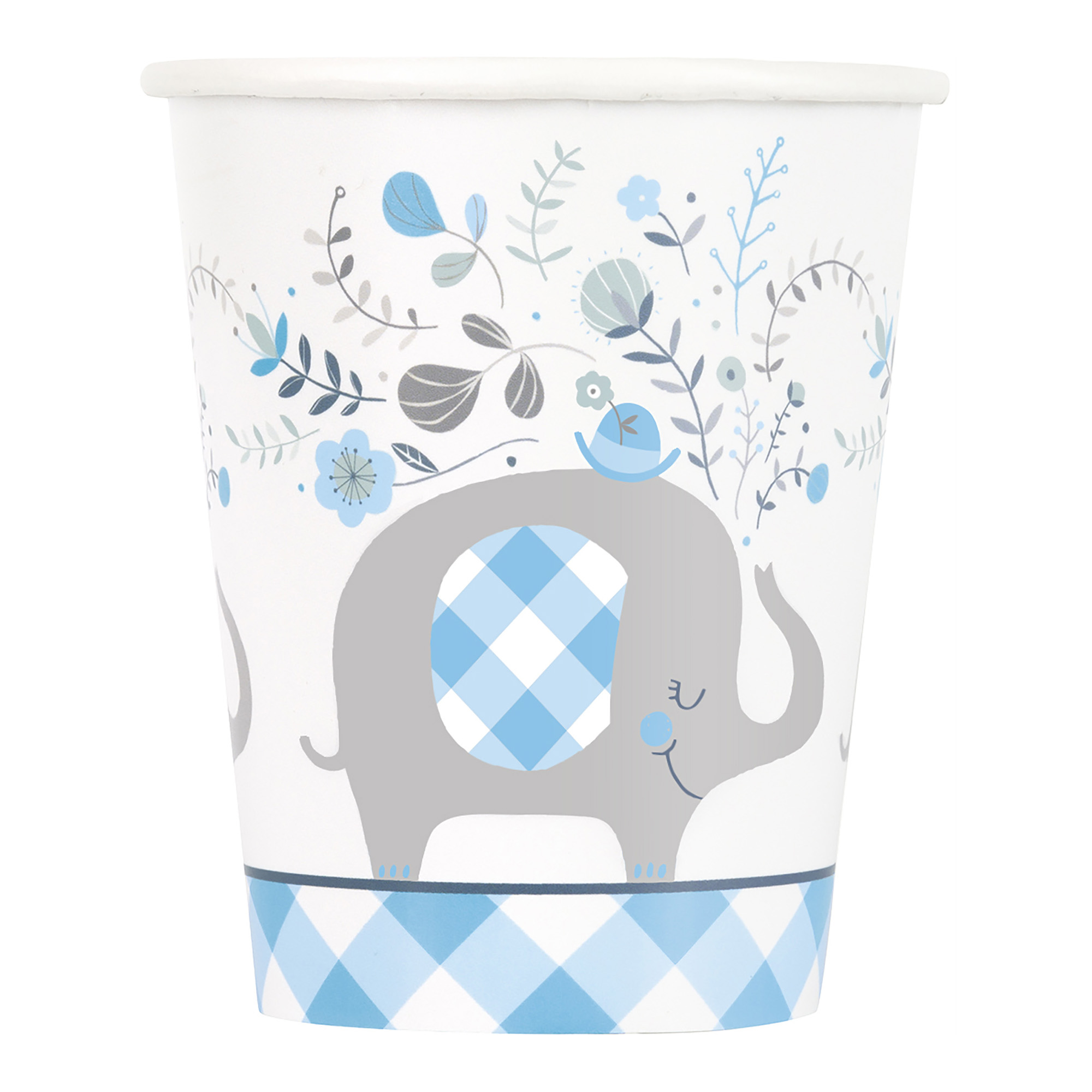 Blue Elephant Baby Shower Tableware & Decorations - 16 Guests