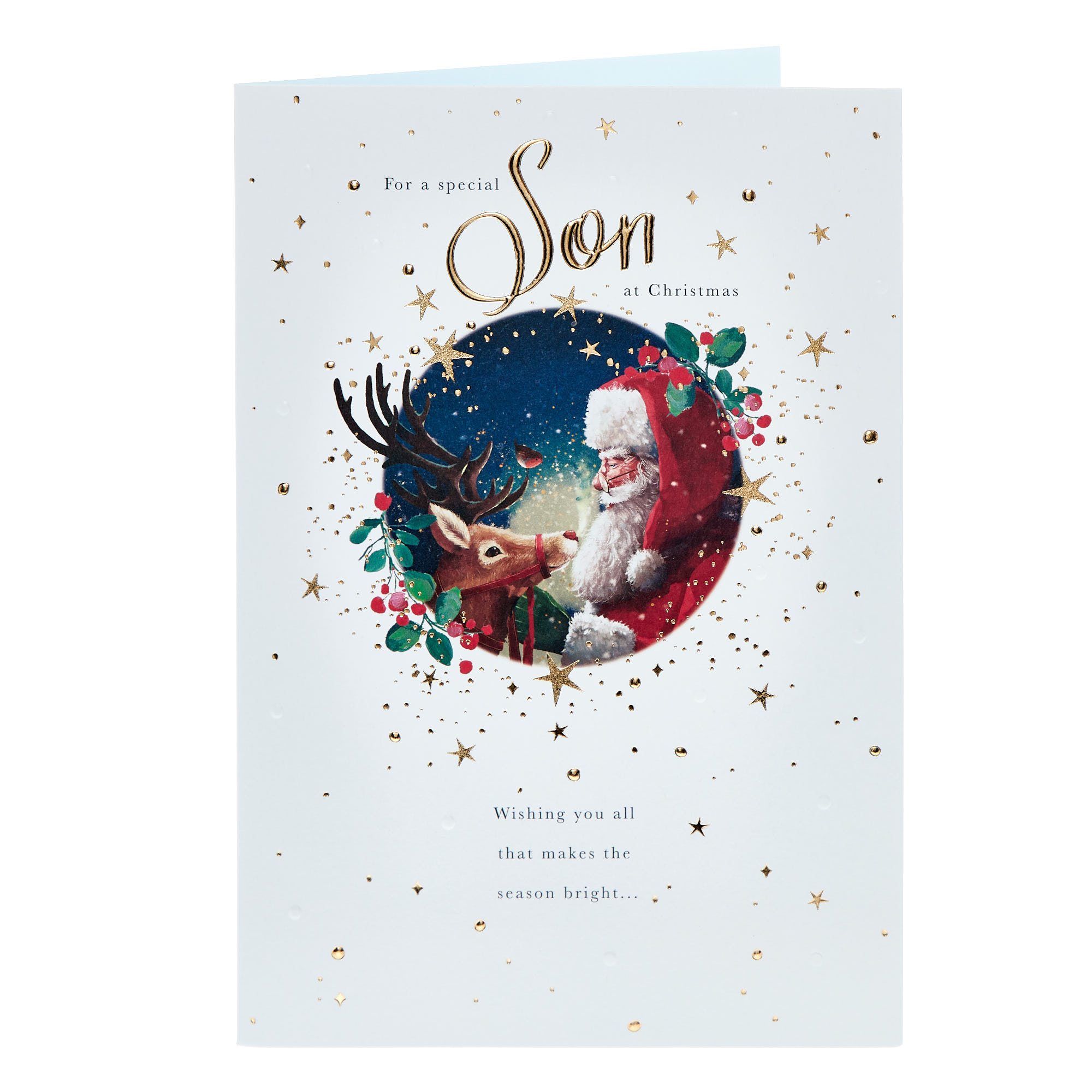 Son Classic Santa & Reindeer Christmas Card