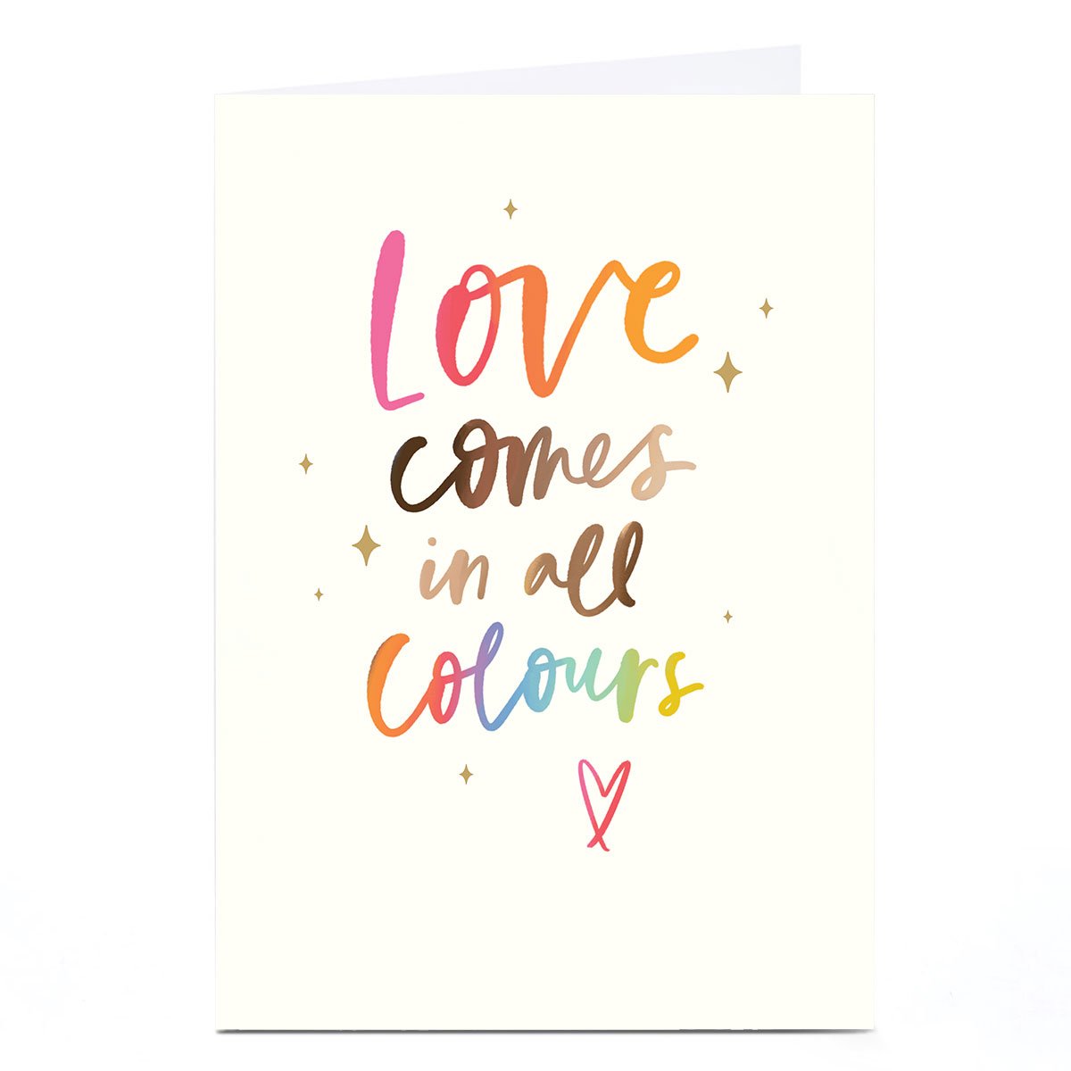 Personalised Valentine's Day Card - Love Comes In All Colours