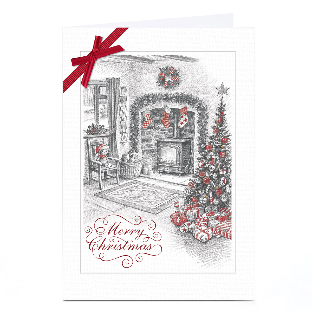 Personalised Christmas Card - Traditional Christmas Cottage