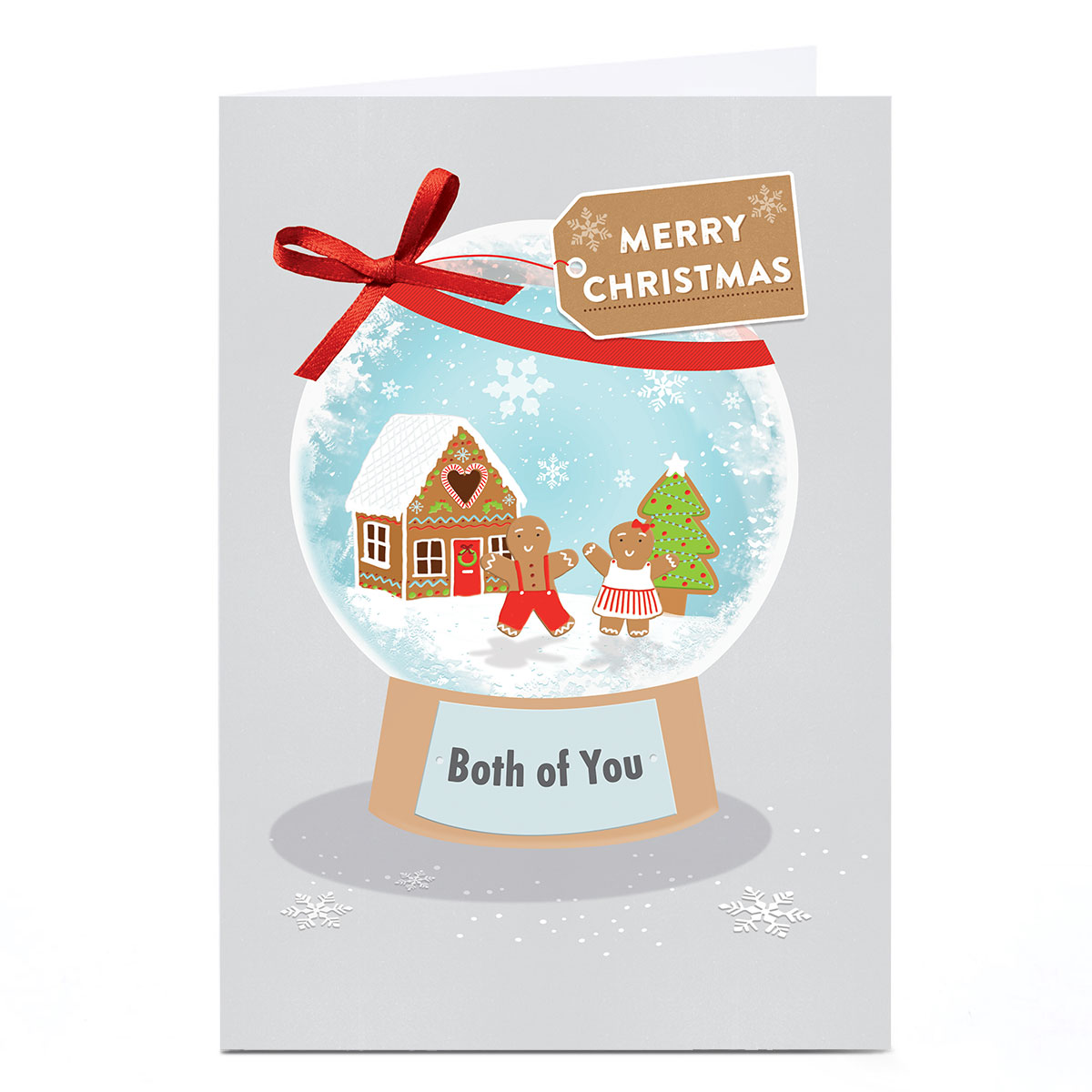 Personalised Christmas Card - Merry Christmas Both Of You Snowglobe