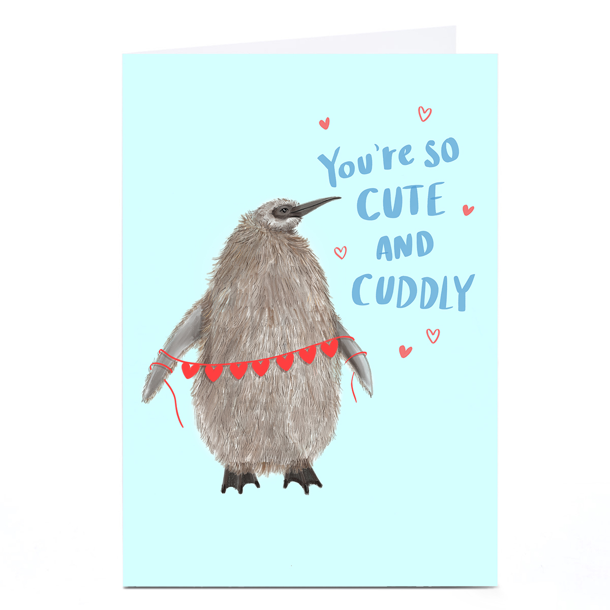 Personalised Pesto Penguin Card - You're so Cute and Cuddly