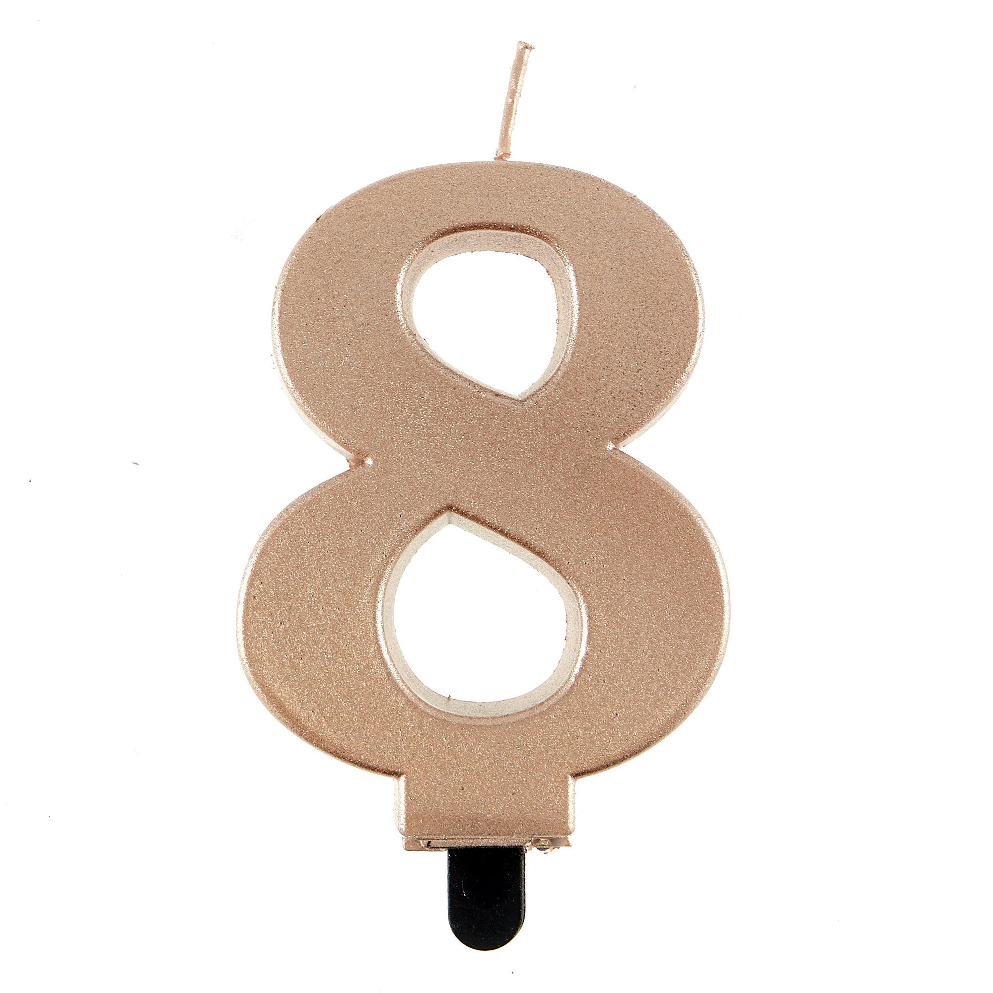 Rose Gold Number 8 Cake Candle 