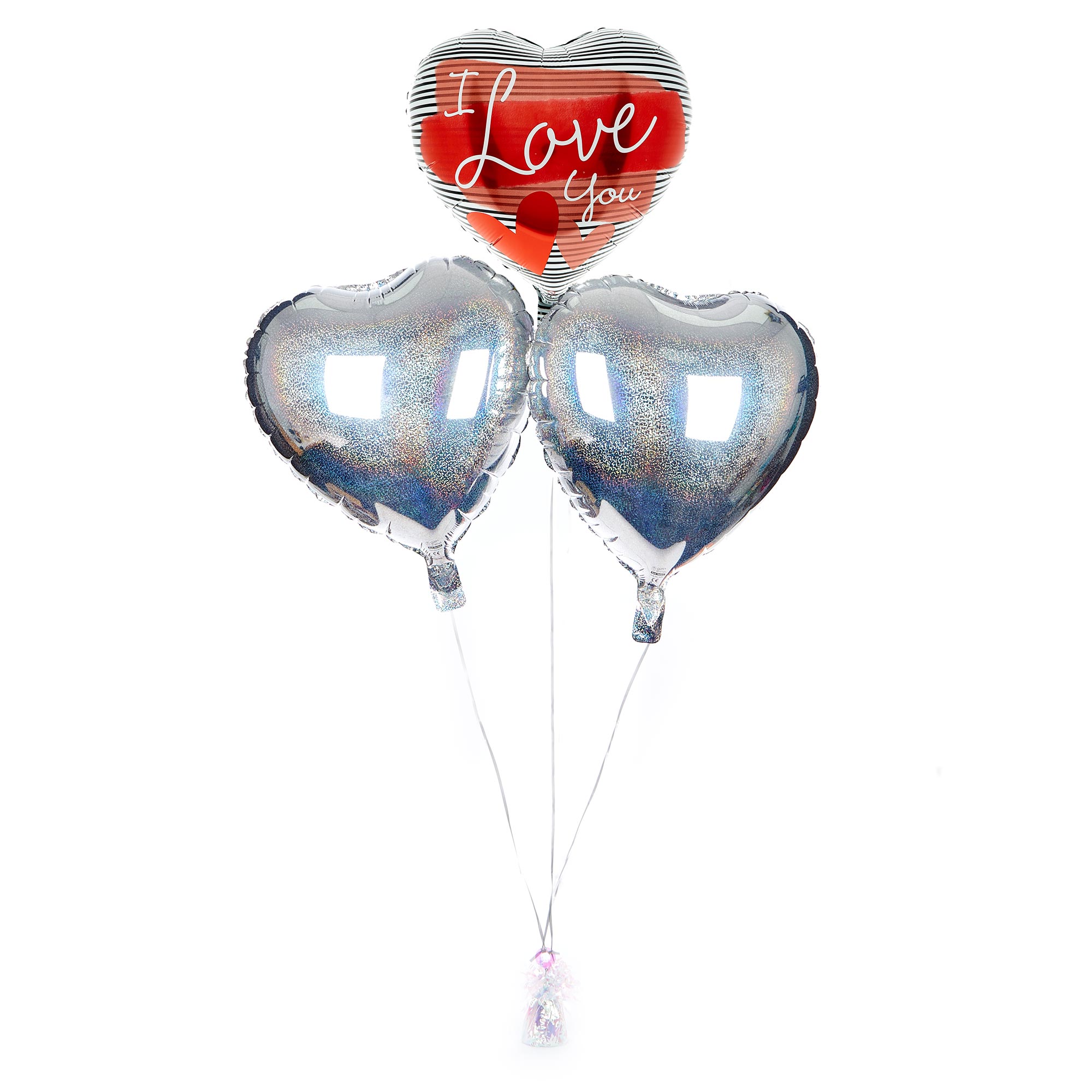 I Love You Heart Balloon Bouquet - DELIVERED INFLATED!