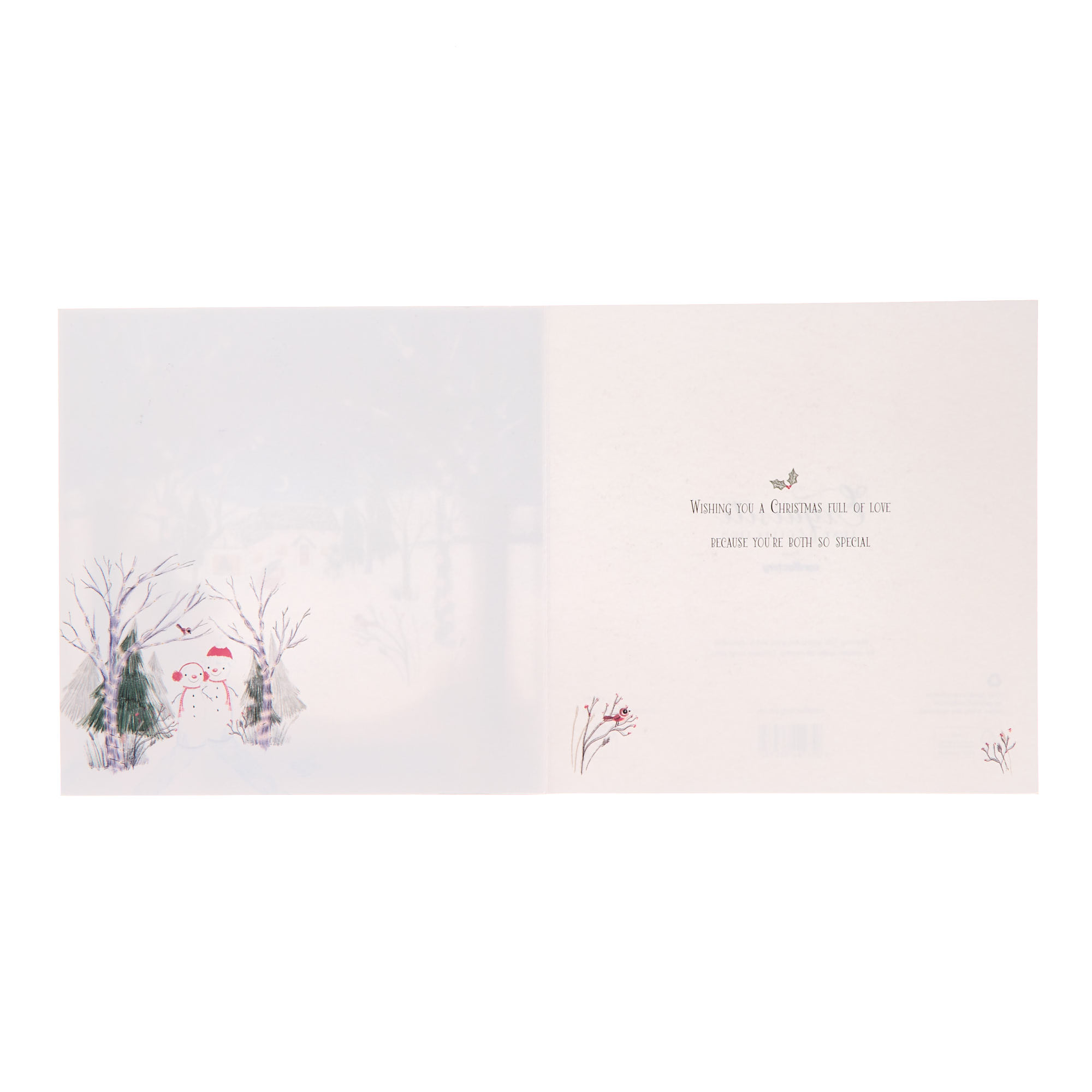 Granddaughter & Partner Snowy House Christmas Card