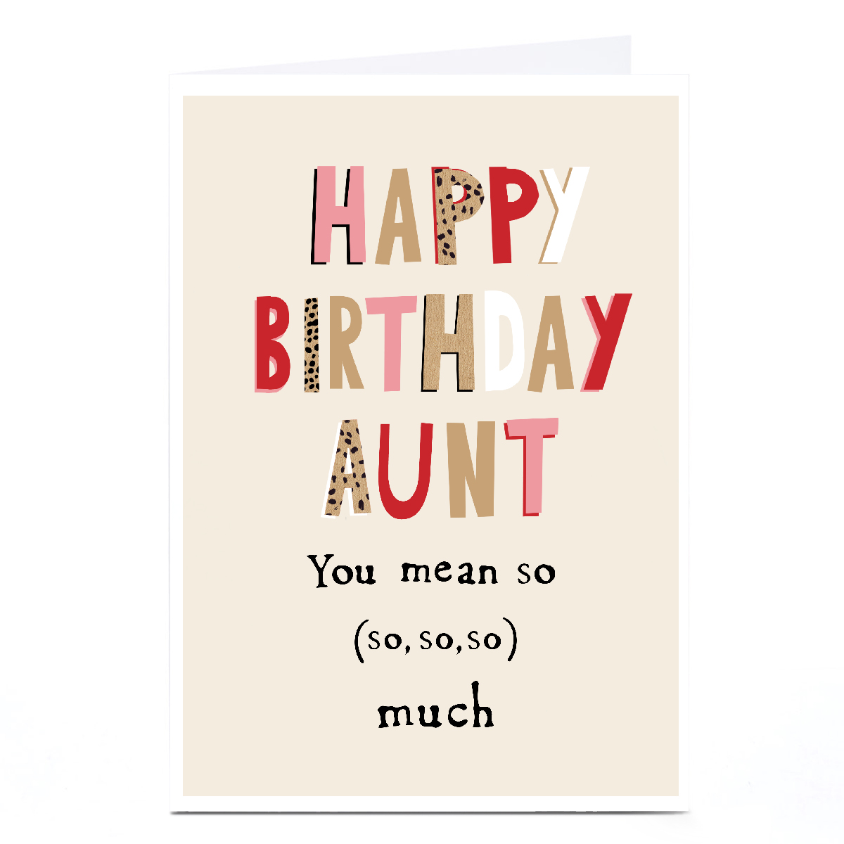 Personalised Birthday Card - Auntie You Mean So Much