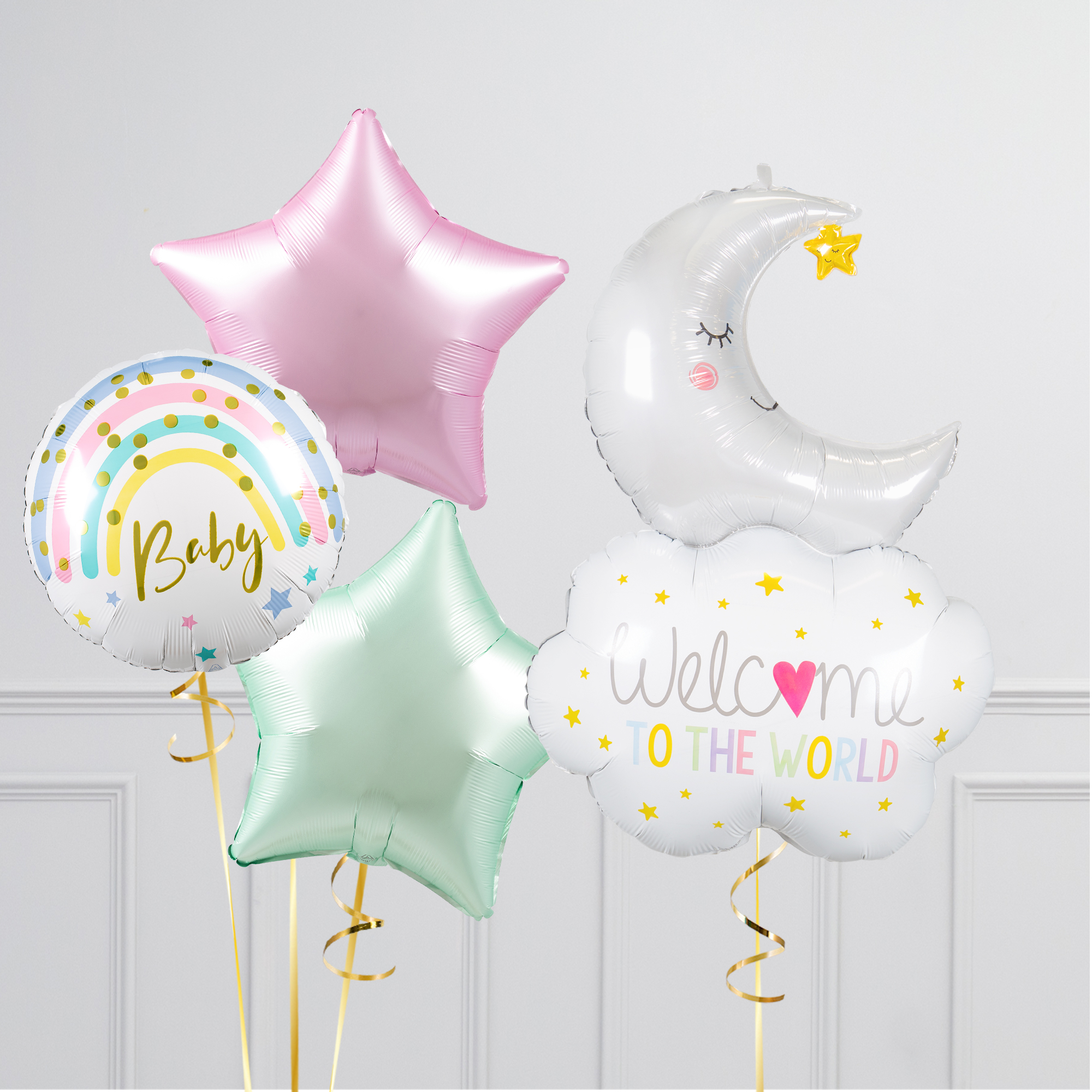 Buy Welcome Baby Moon Pastel Balloon Bundle - DELIVERED INFLATED! for ...