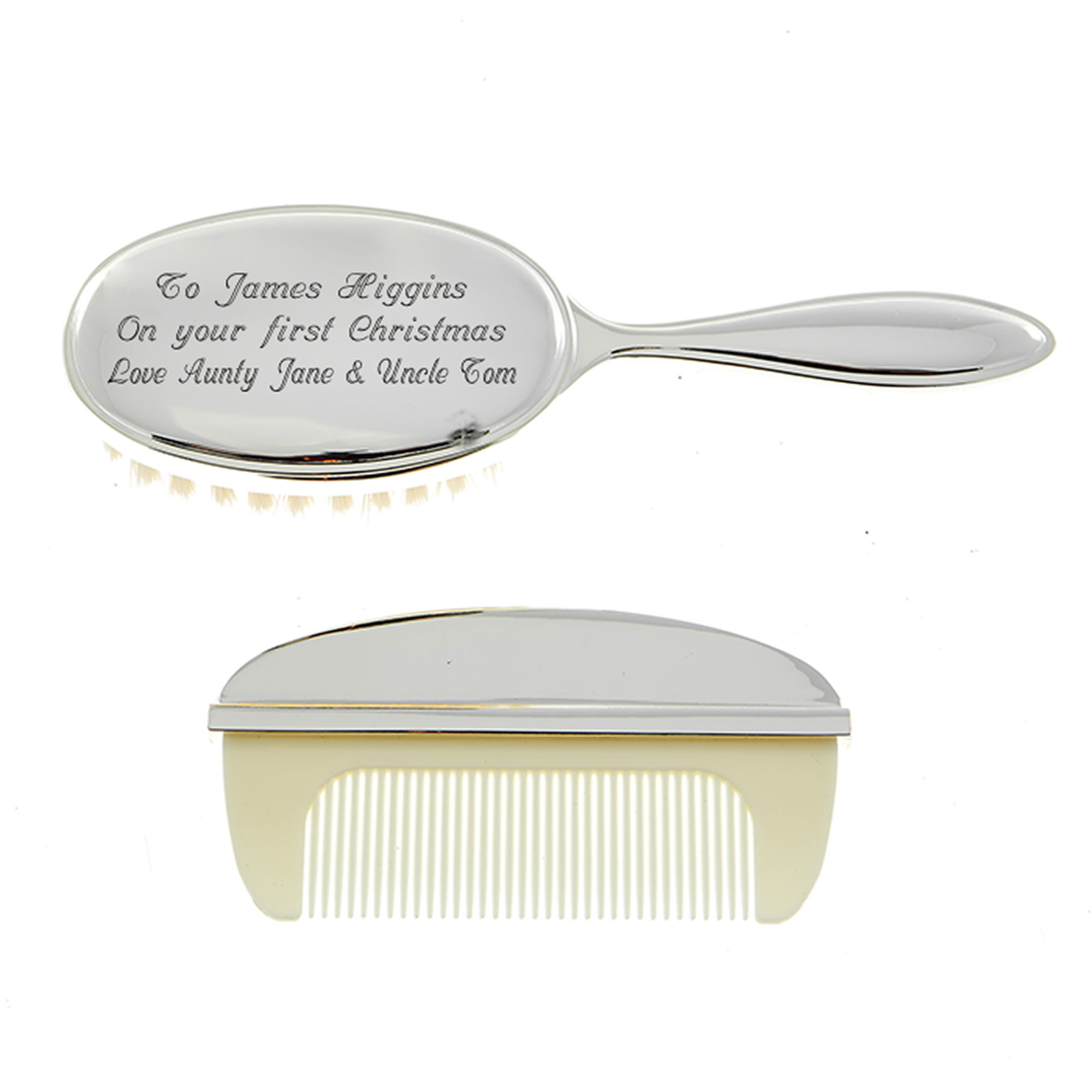 Personalised Engraved Baby Brush and Comb Set