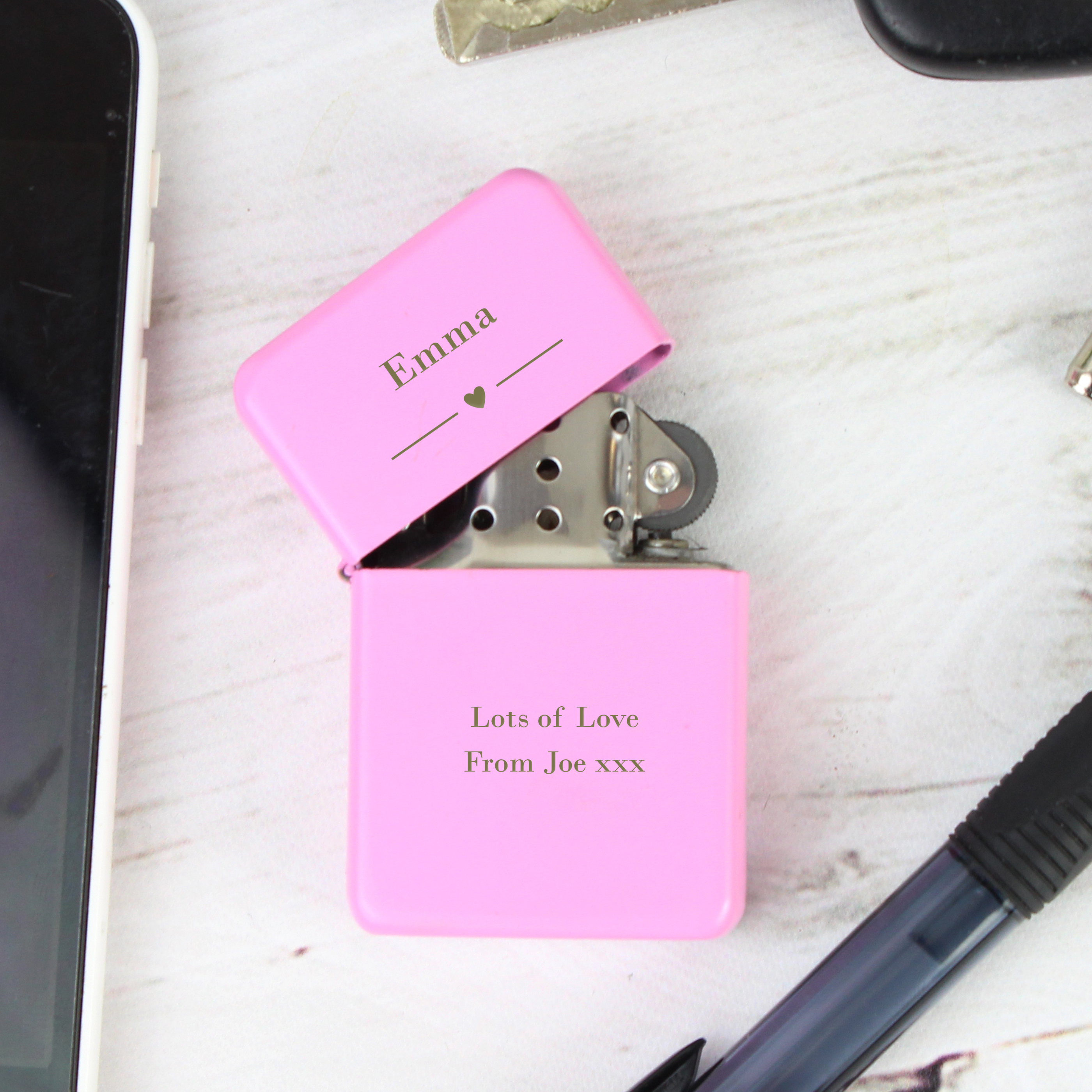 Personalised Decorative Pink Lighter