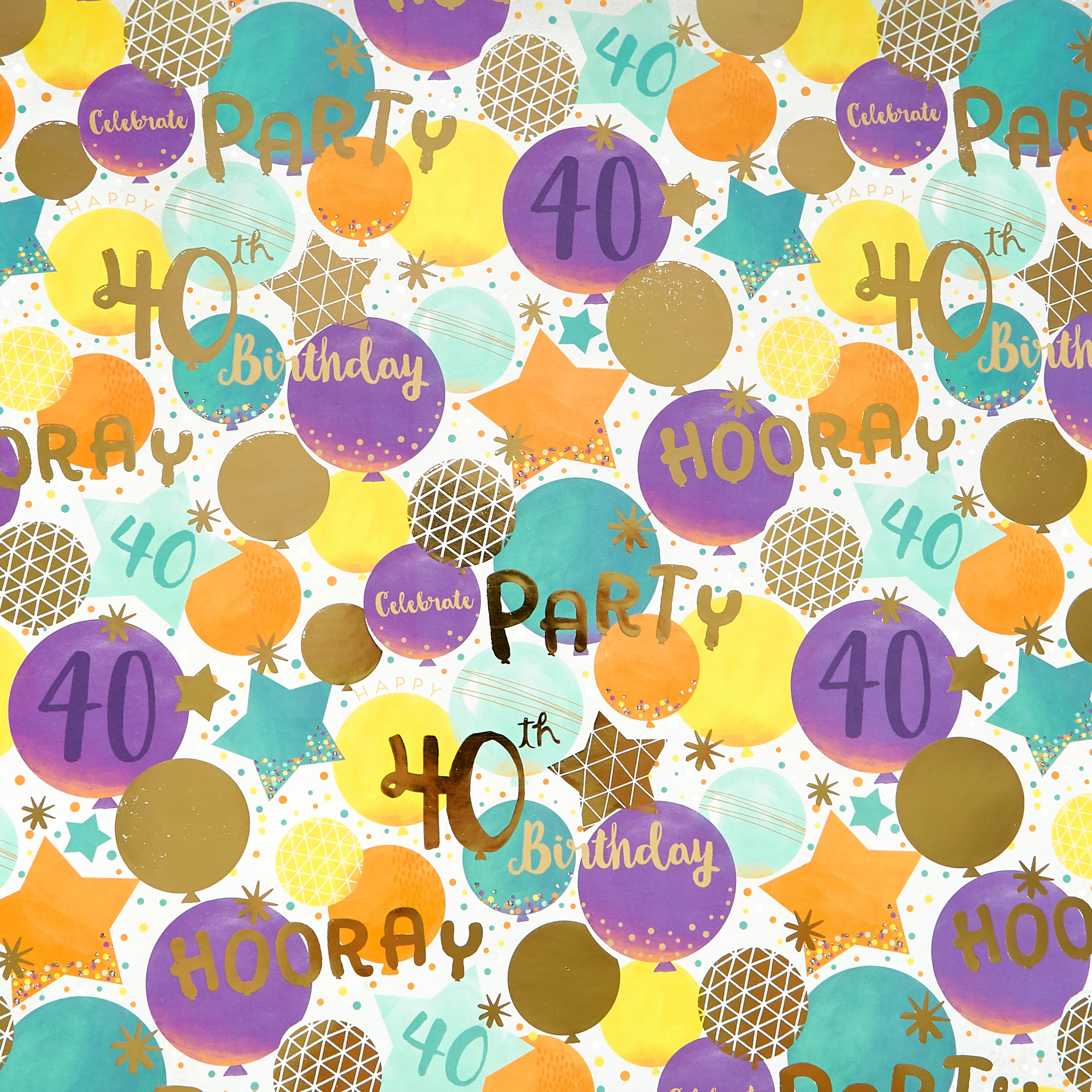 40th Birthday Wrapping Paper - 1 Sheet