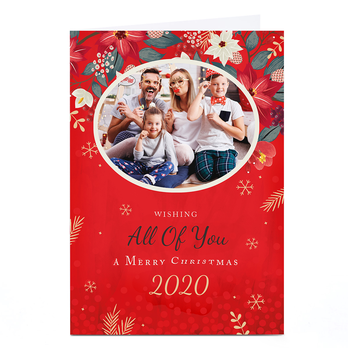 Photo Christmas Card - Poinsettia 