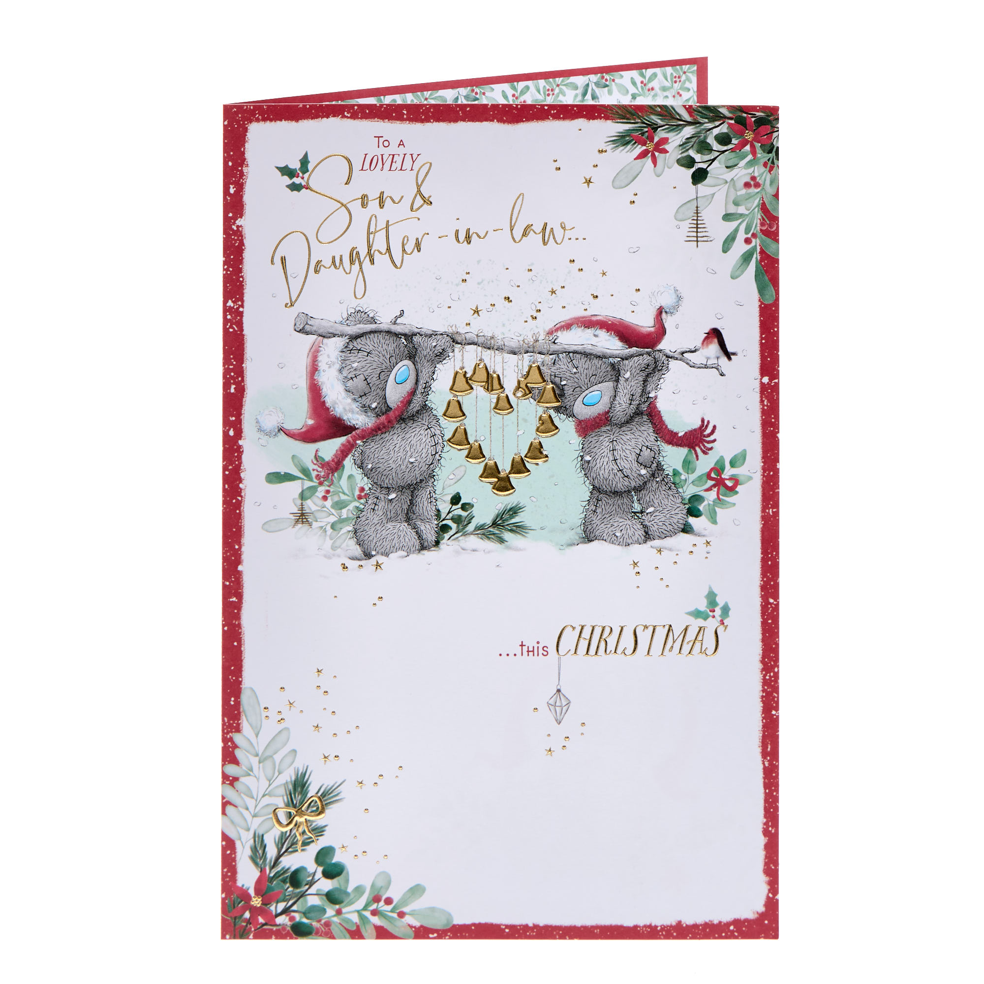 Me To You Tatty Teddy Lovely Son & Daughter In Law Christmas Card