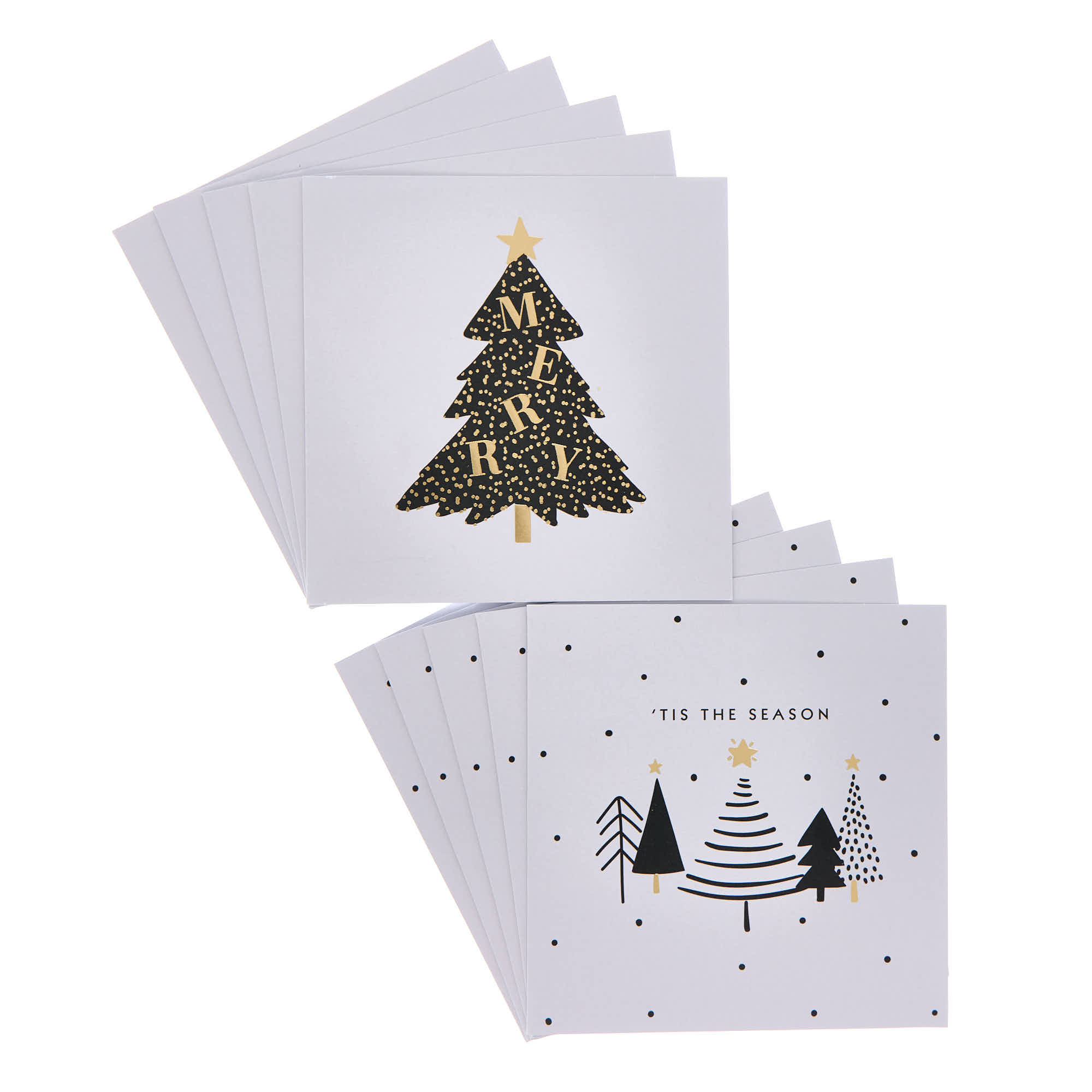 16 Charity Christmas Cards - Modern Trees (2 Designs)