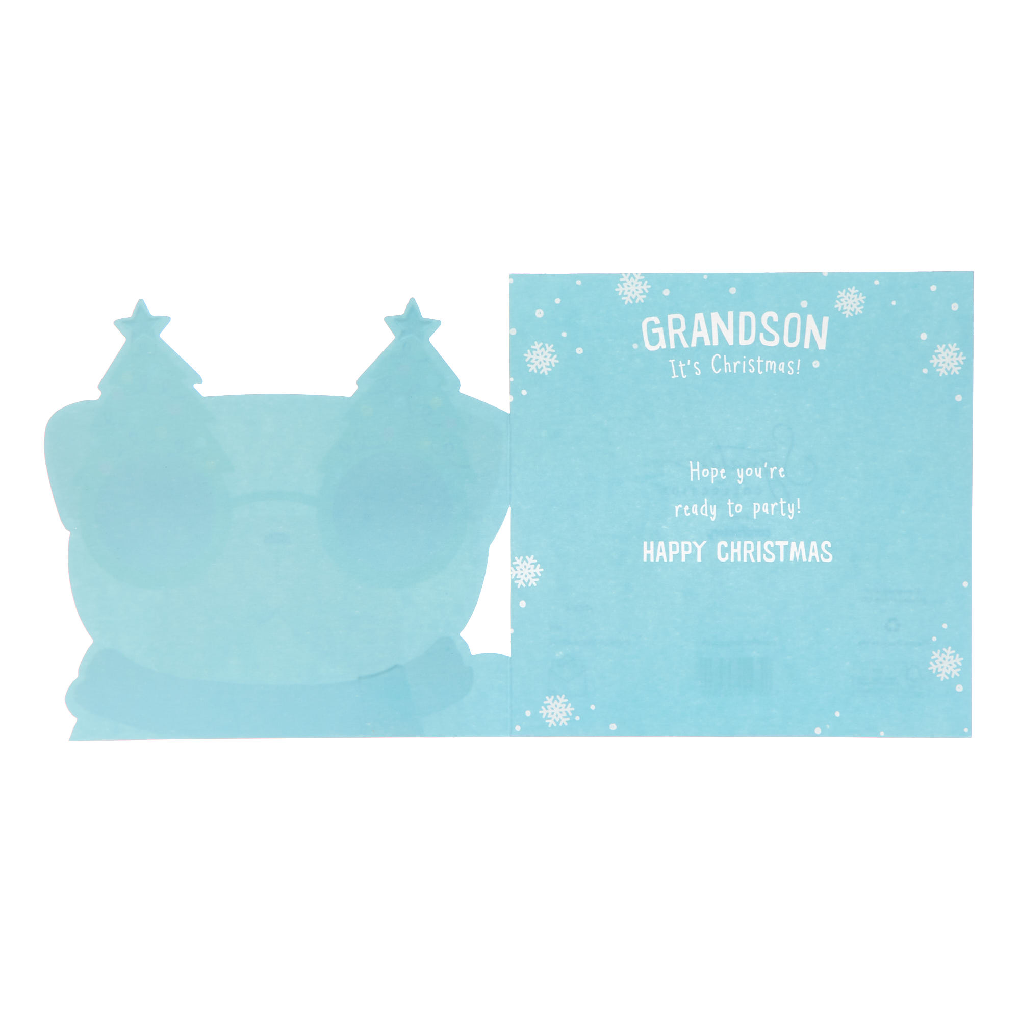 Grandson Cute Pug Christmas Card