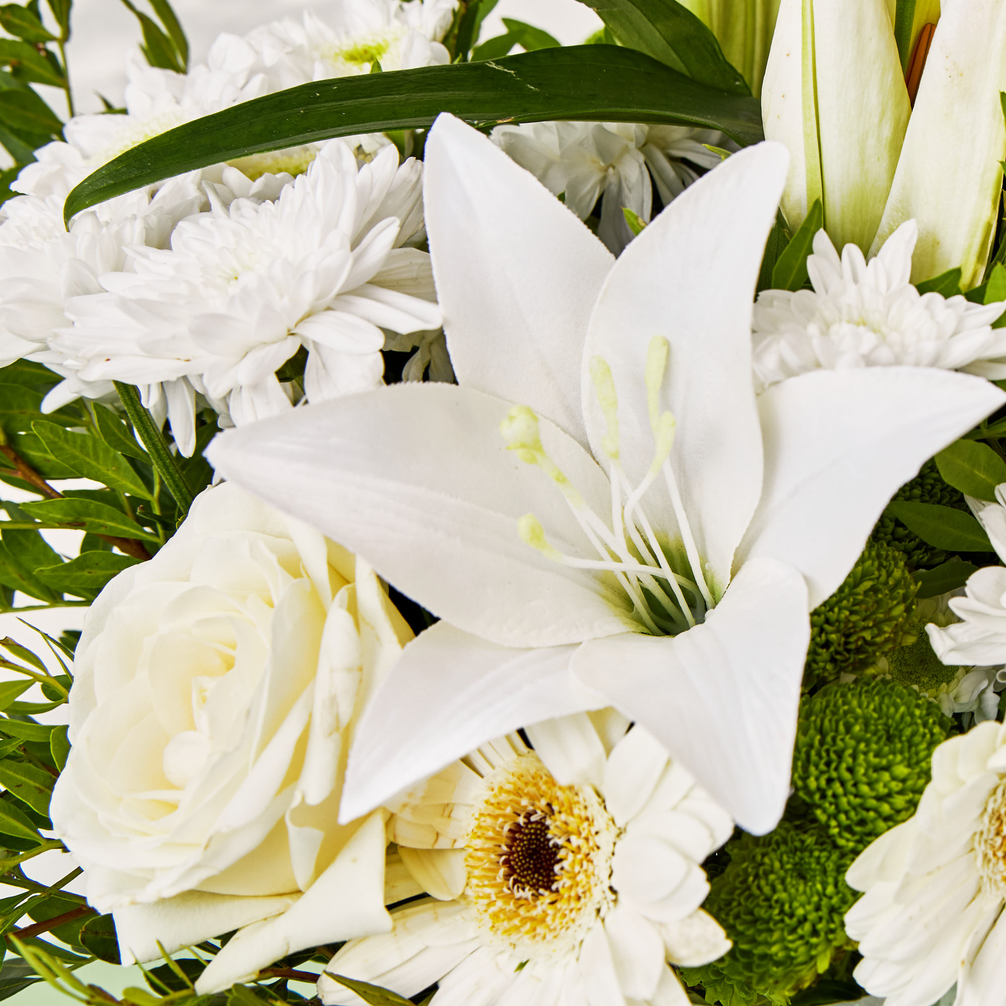 Baby Boy Balloon & White Simplicity Flower Bouquet