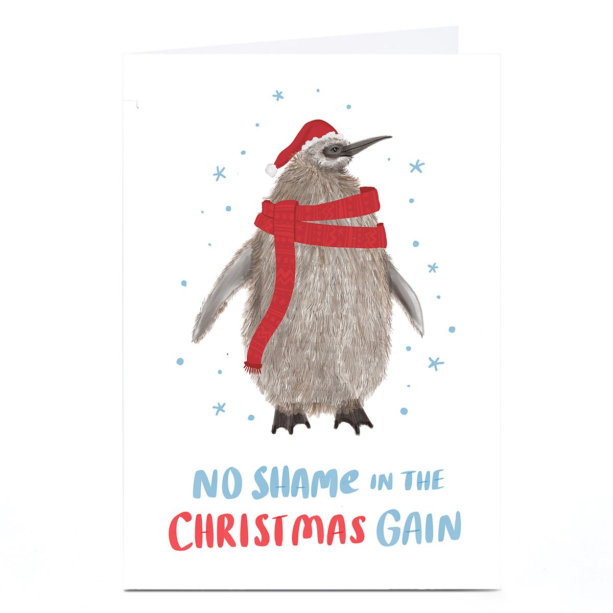 Personalised Pesto Penguin Christmas Card - No Shame in the Christmas Gain