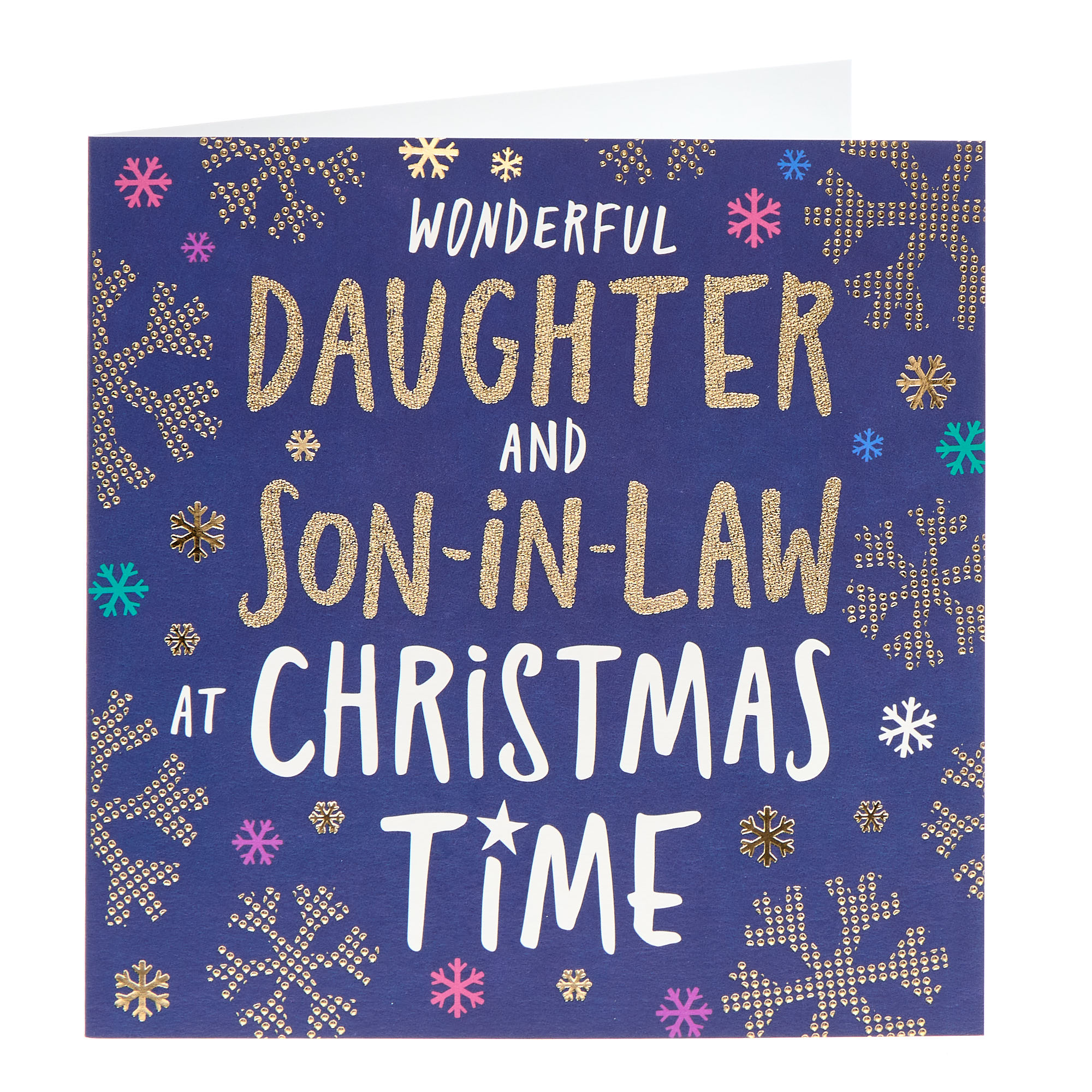 Daughter & Son In Law Snowflakes Christmas Card