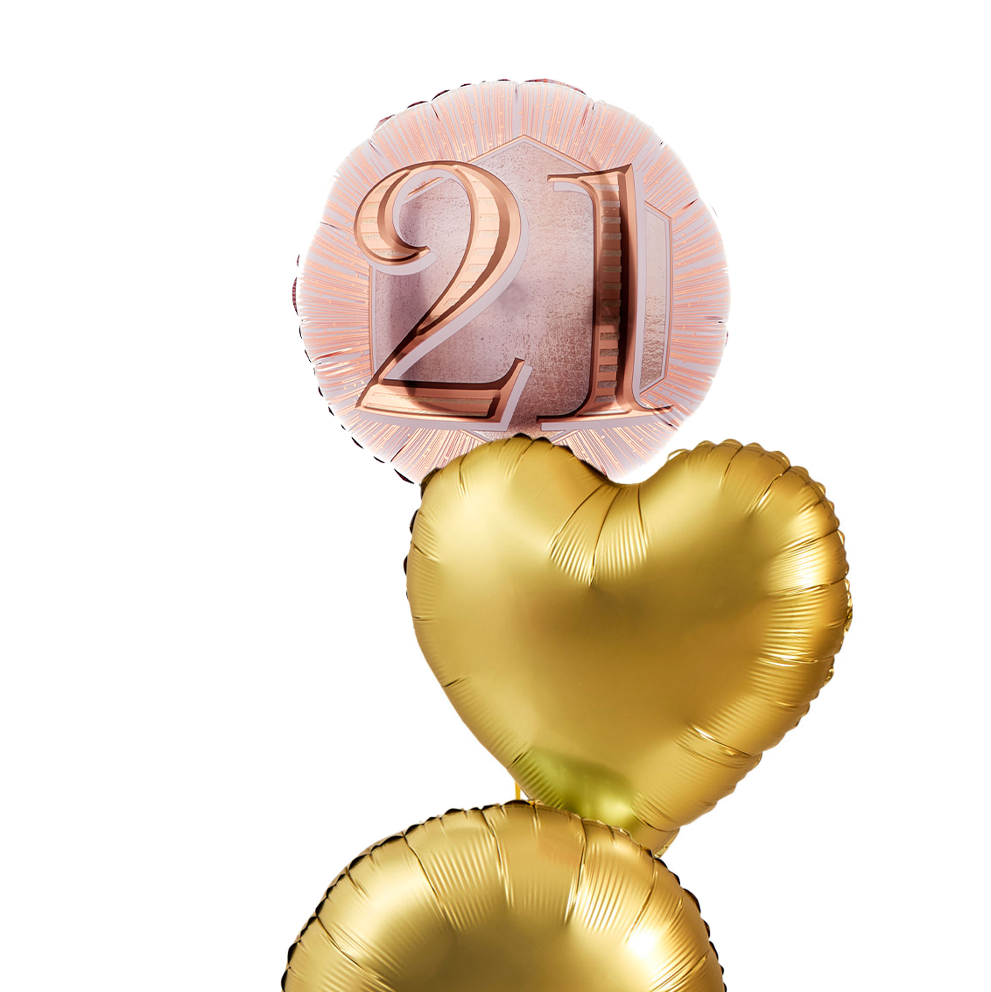 Rose Gold 21st Birthday Inflated Balloon Arrangement