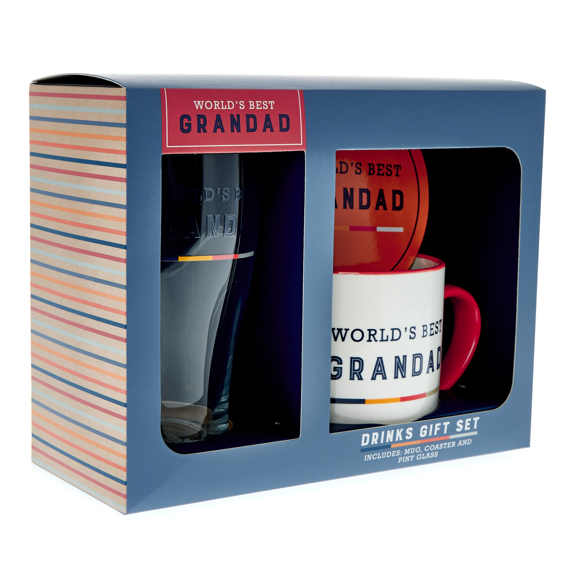 World's Best Grandad Mug, Coaster & Pint Glass Set