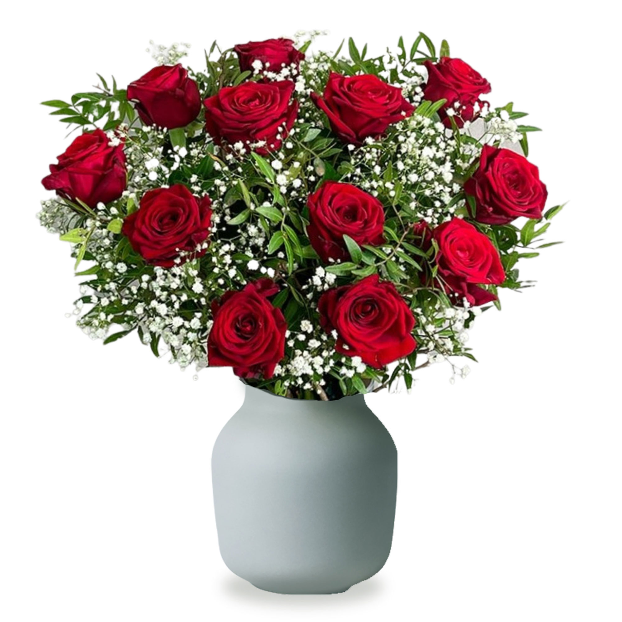 Dozen Red Roses Flower Bouquet - Free Delivery!