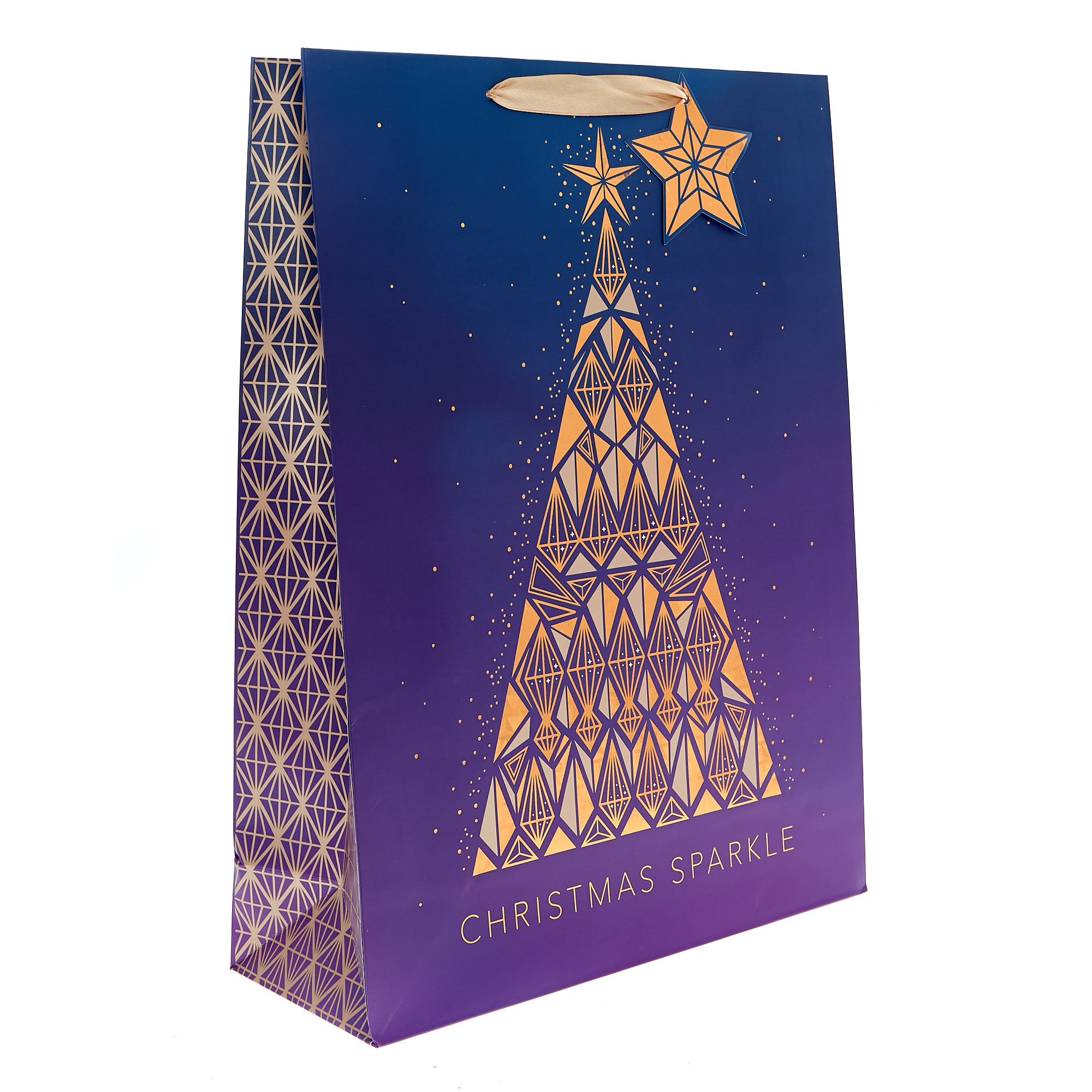 Extra Large Portrait Purple Tree Christmas Gift Bag