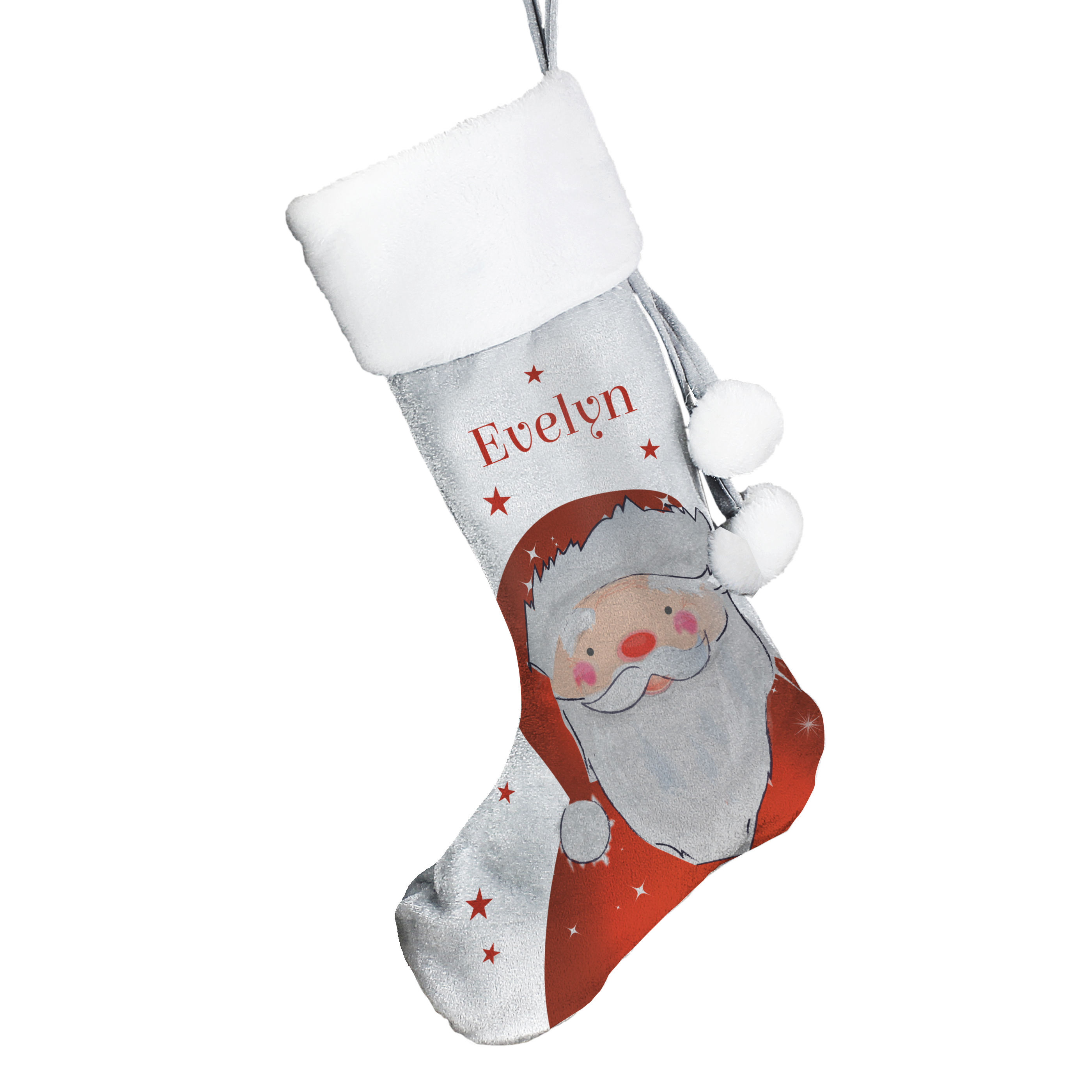 Personalised Santa Silver Stocking