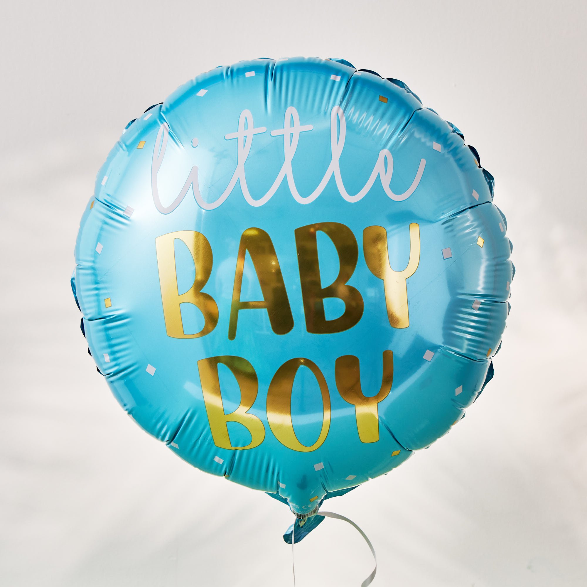 Baby Boy Balloon & White Simplicity Flower Bouquet