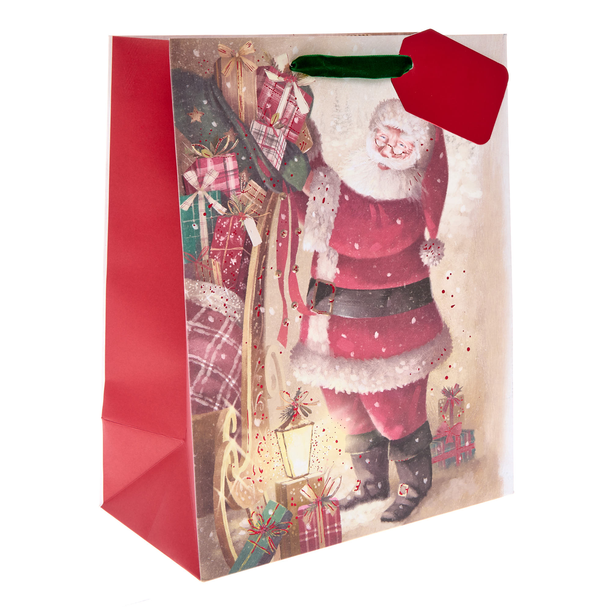 Traditional Santa Large Portrait Christmas Gift Bag