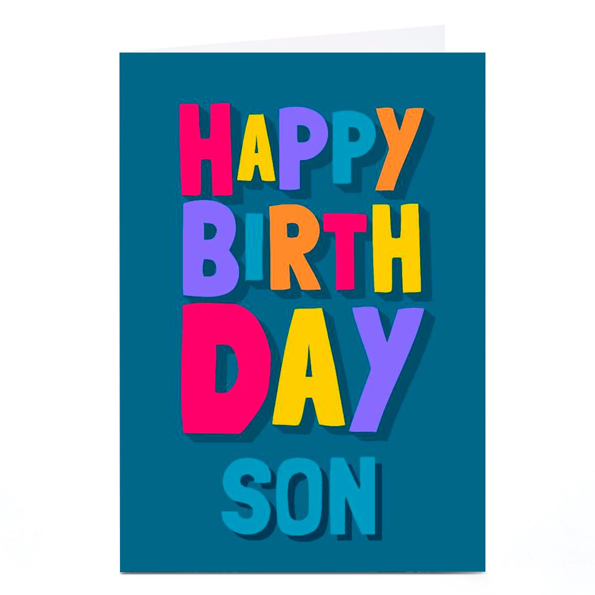 Personalised Birthday Card - Colourful Letters, Son