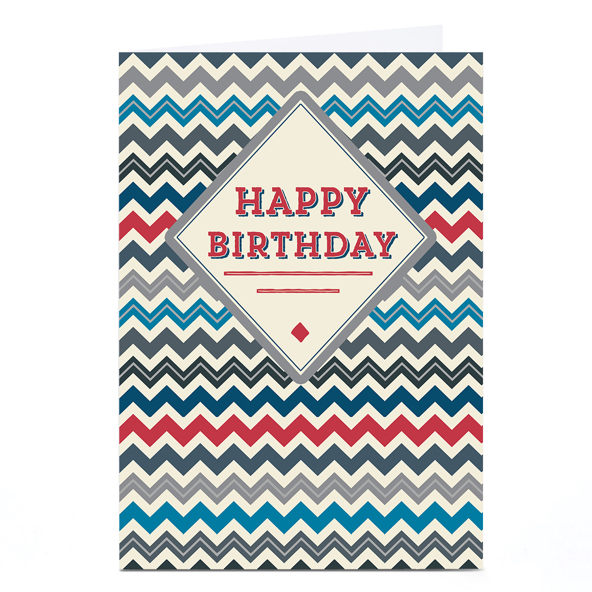 Personalised Birthday Card - Zigzag Background